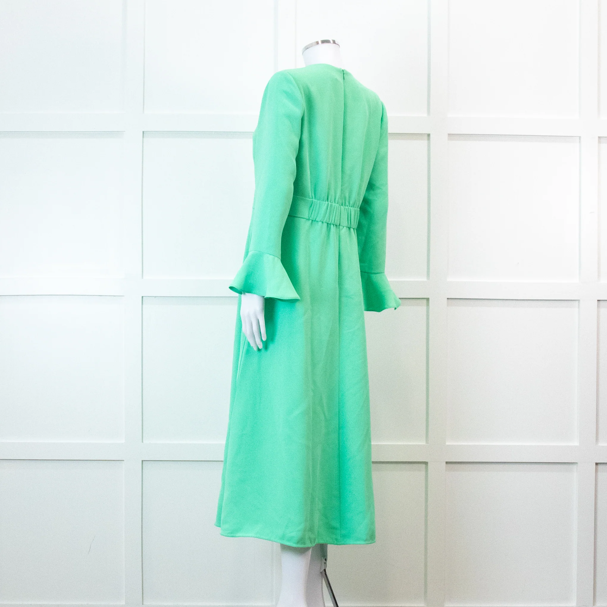 Me +Em Mint Green Fluid Crepe Elegant Midi Dress - Image 6