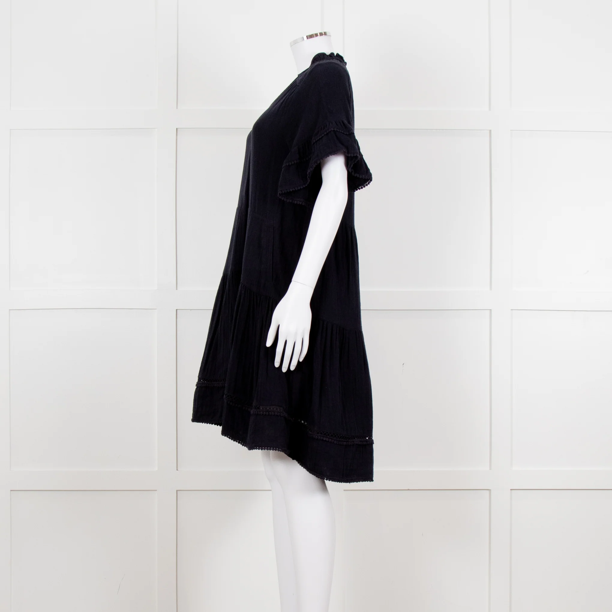 Me + Em Navy Blue Cheese Cloth Bottom Frill Dress - Image 3