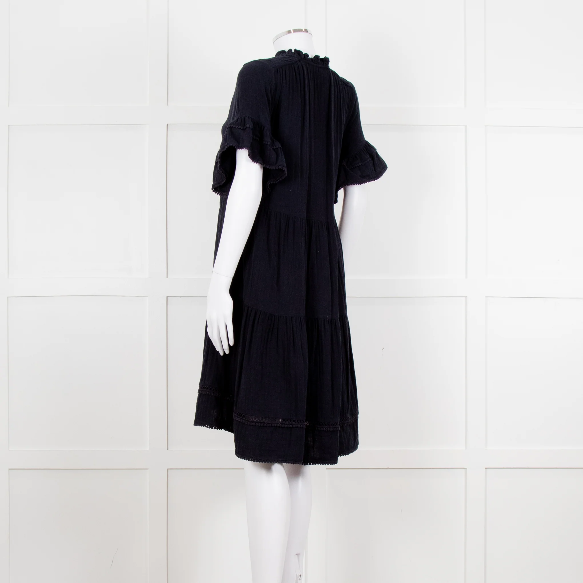 Me + Em Navy Blue Cheese Cloth Bottom Frill Dress - Image 4