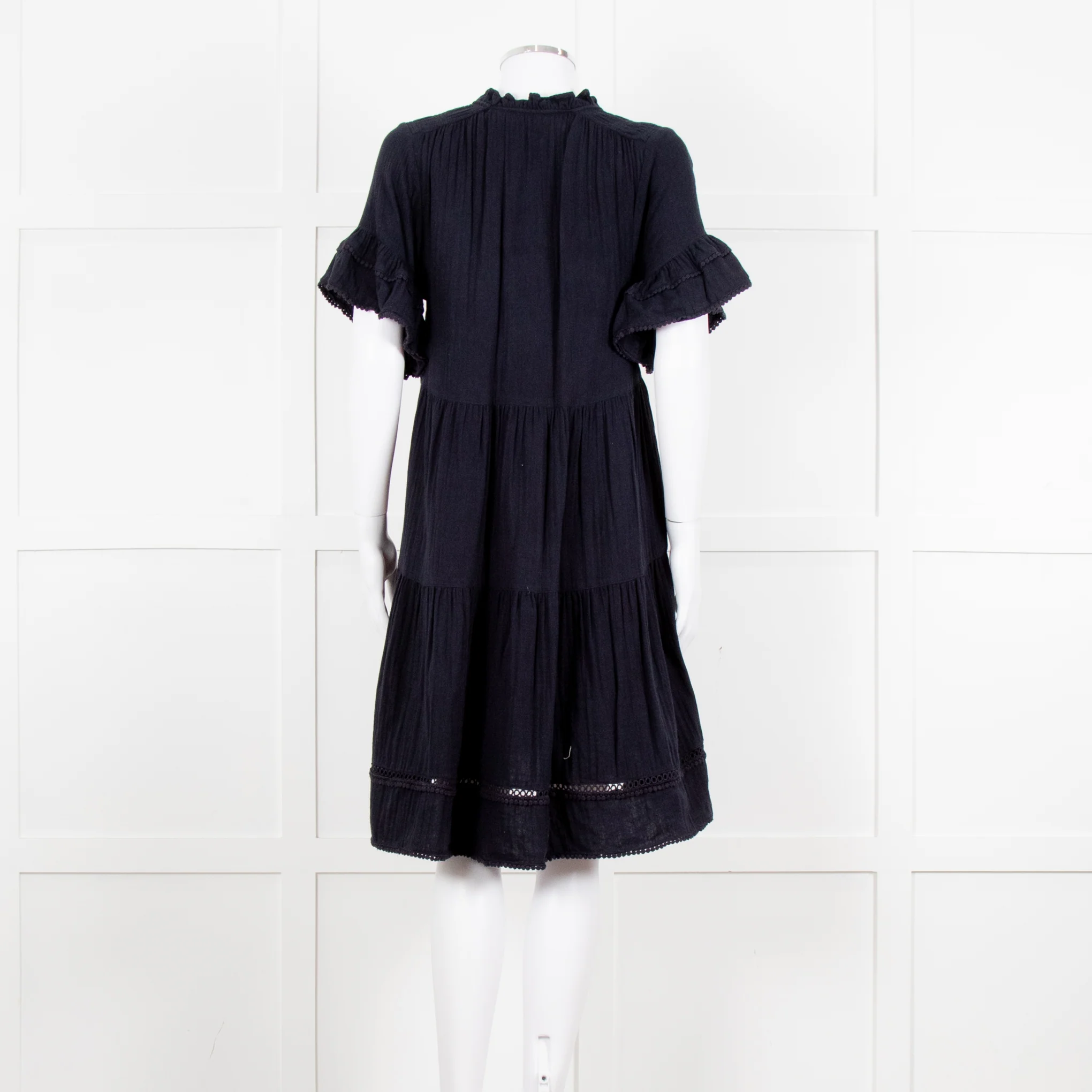 Me + Em Navy Blue Cheese Cloth Bottom Frill Dress - Image 5
