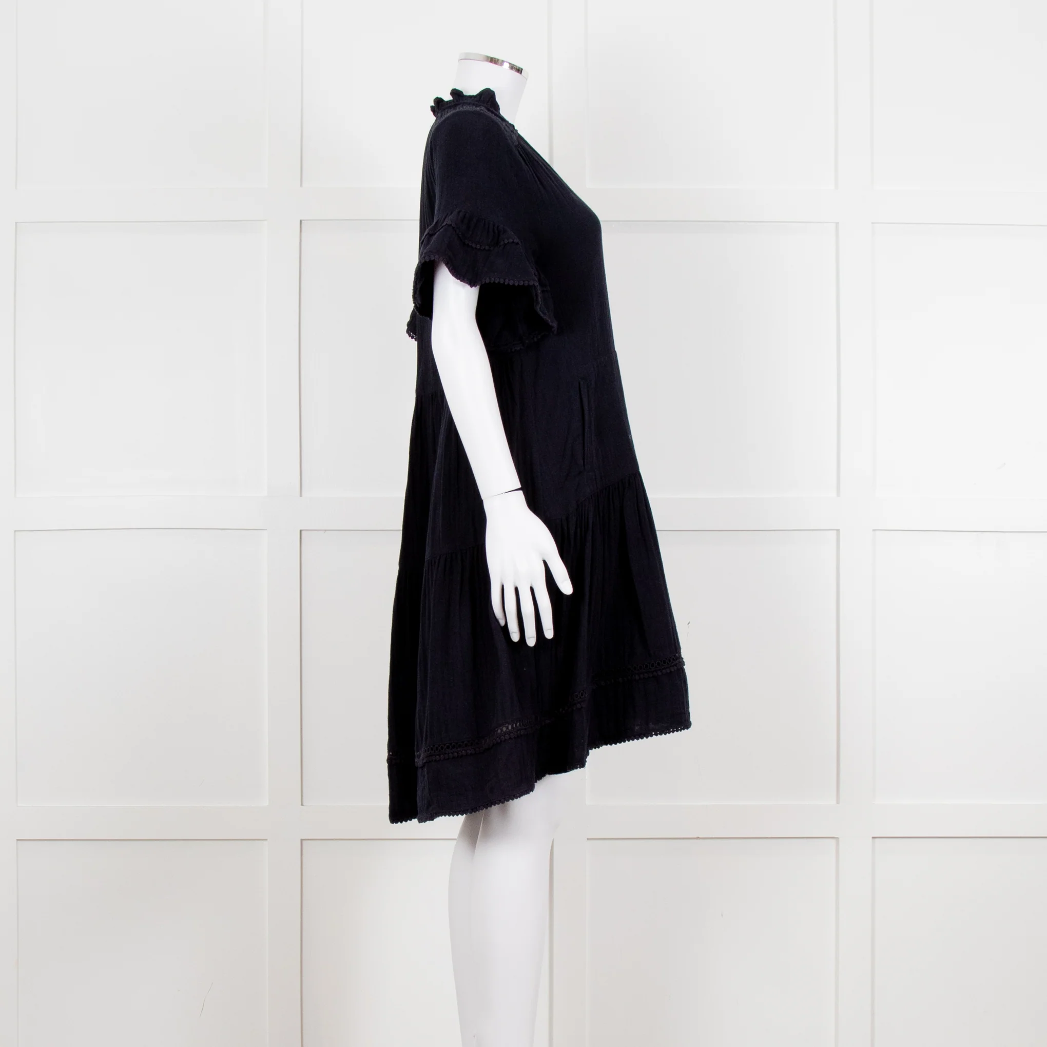 Me + Em Navy Blue Cheese Cloth Bottom Frill Dress - Image 7