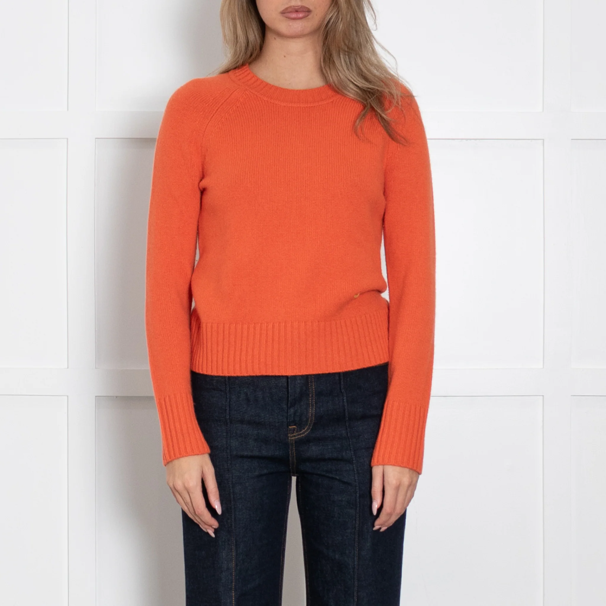 Me + Em Orange Short Fitted Cashmere Jumper - Image 2