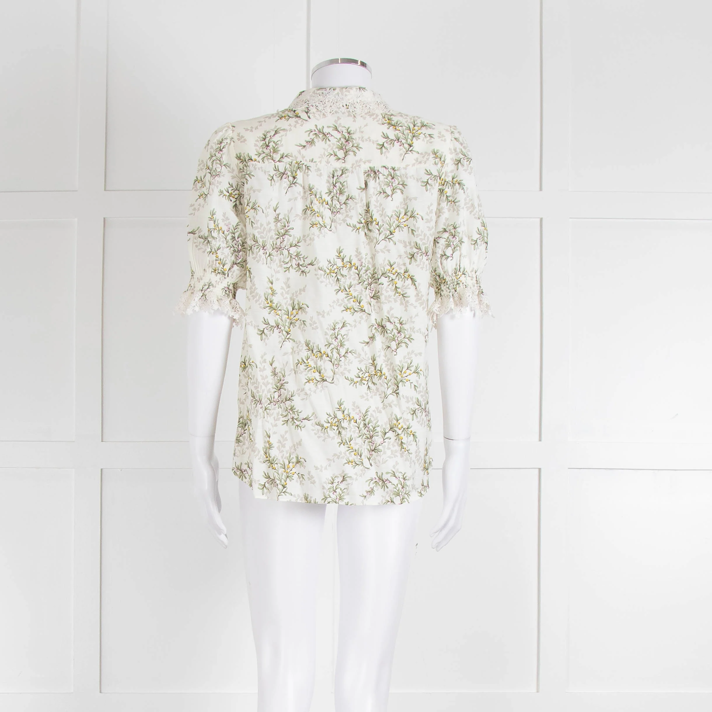 Me + Em Pale Floral Blouse With Lace Collar - Image 5