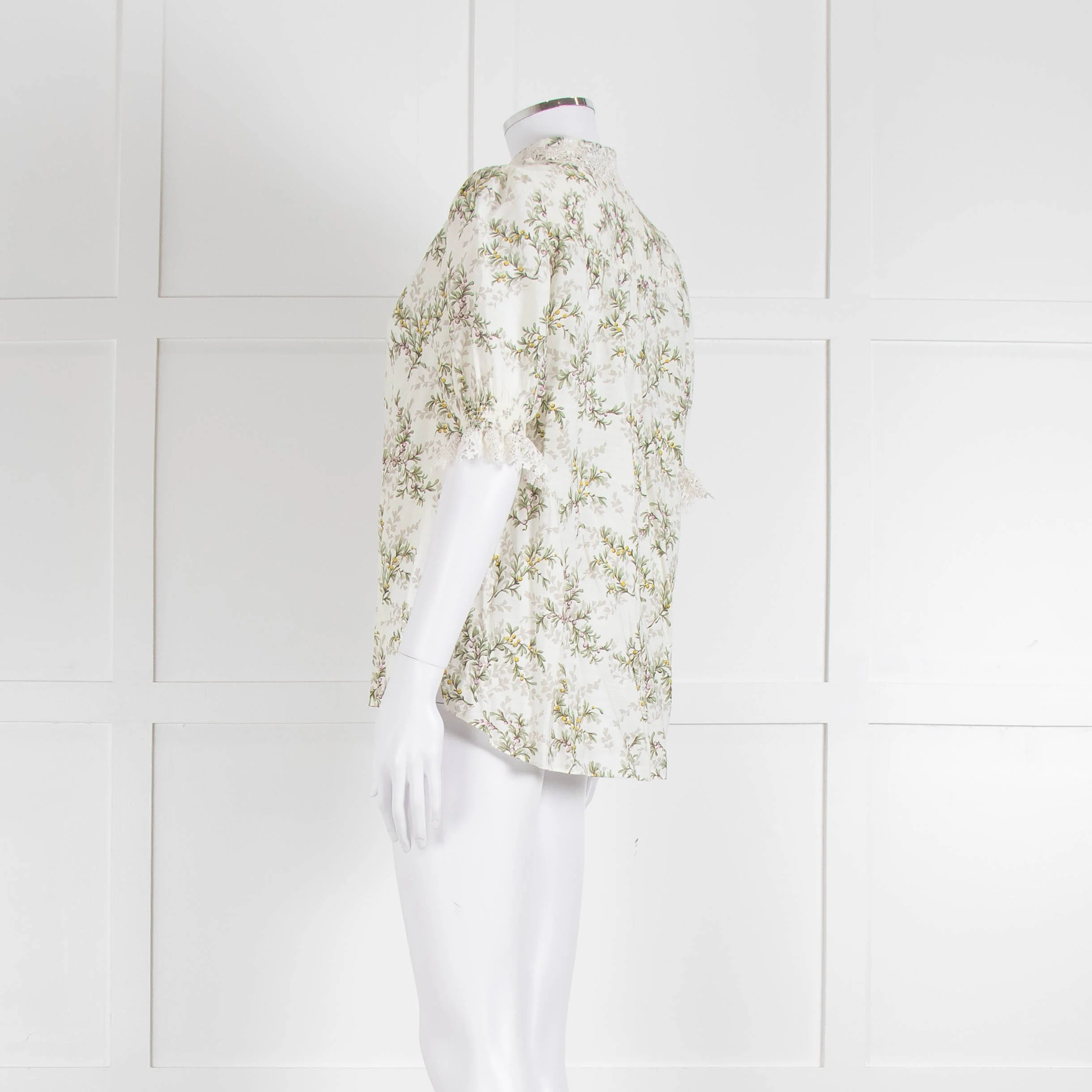 Me + Em Pale Floral Blouse With Lace Collar - Image 6
