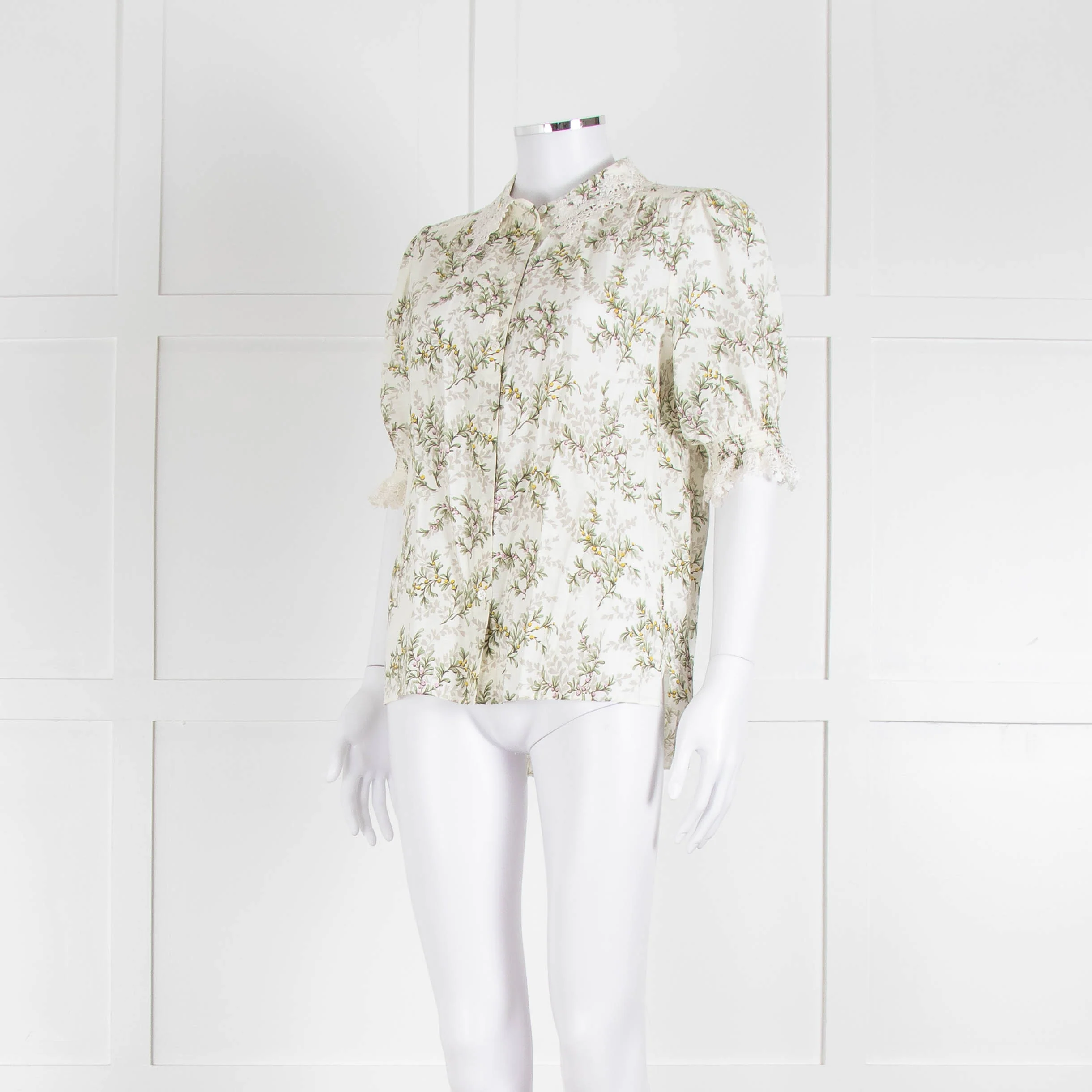 Me + Em Pale Floral Blouse With Lace Collar - Image 8
