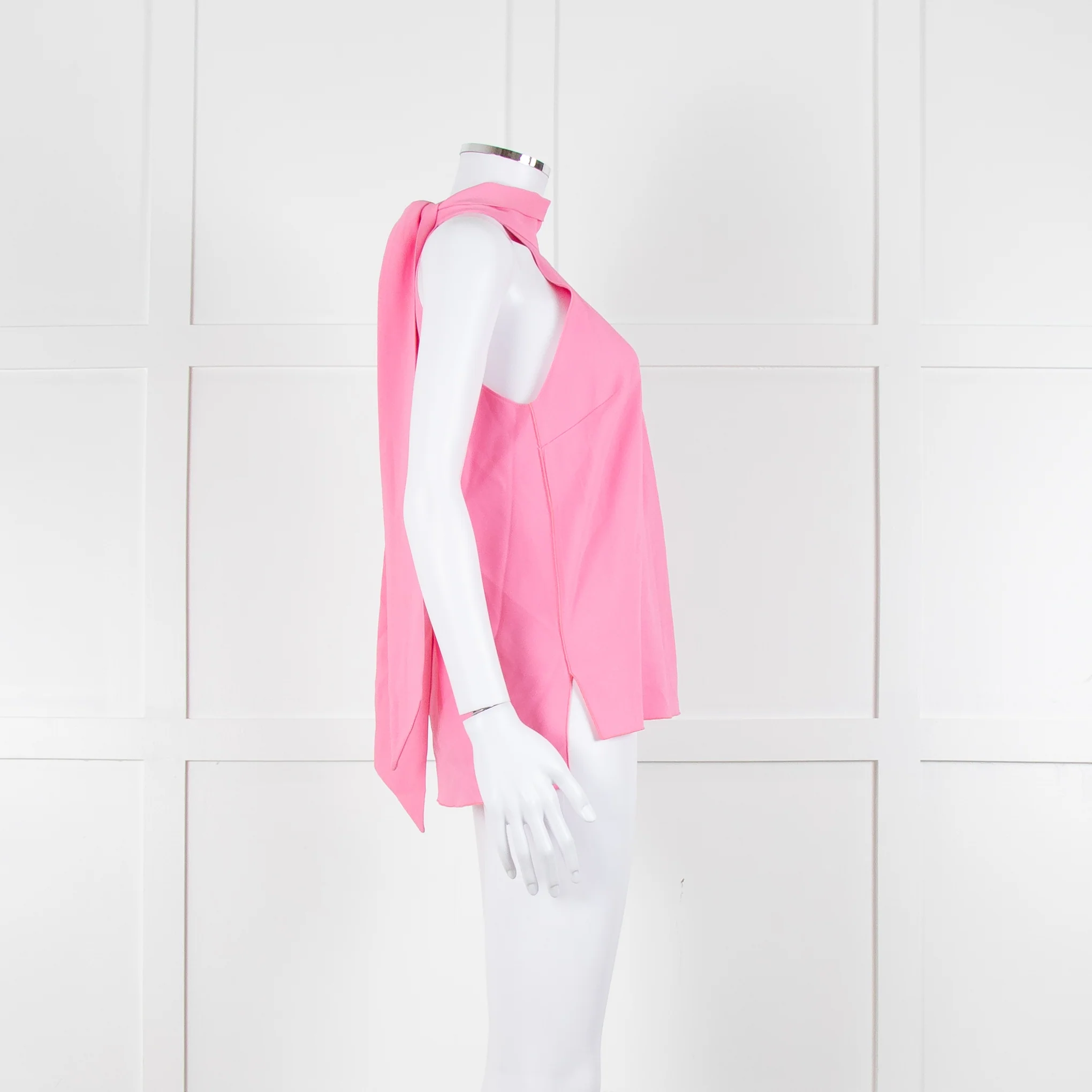 Me + Em Pale Pink Sleeveless Tie Neck Top - Image 3