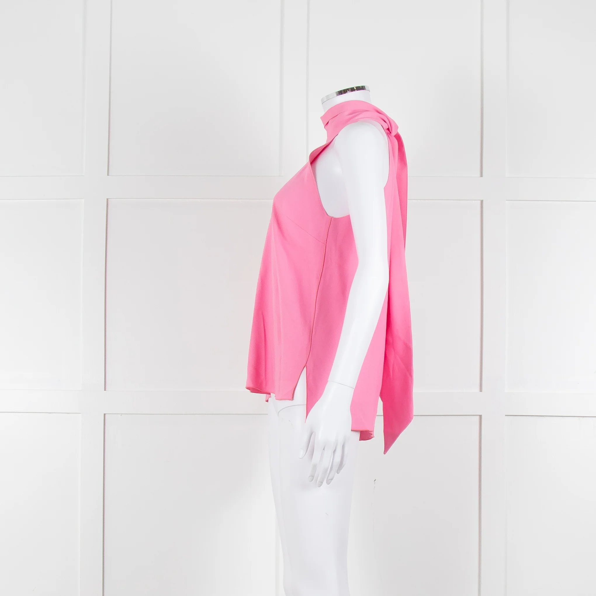 Me + Em Pale Pink Sleeveless Tie Neck Top - Image 7