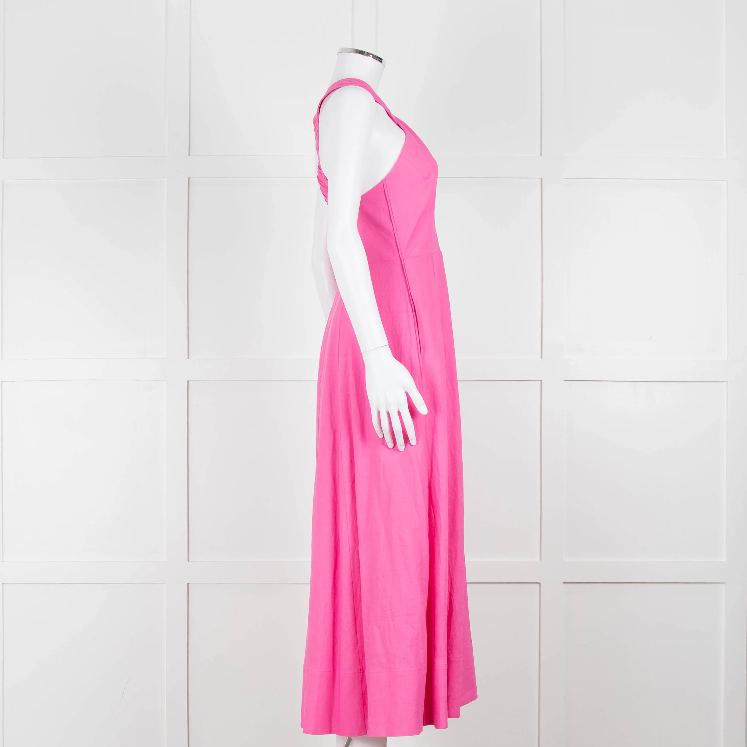 Me + Em Pink Cross Front Linen Dress - Image 3