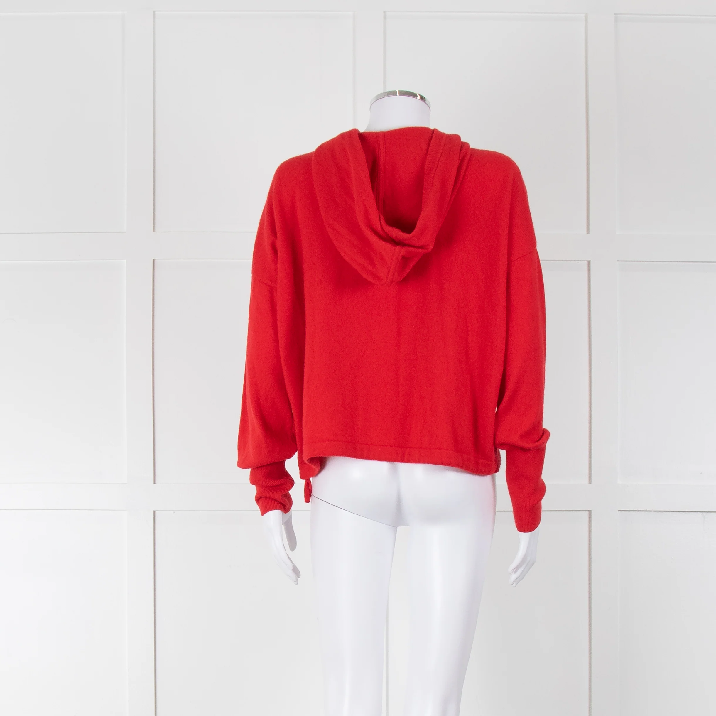 ME + EM Red Cashmere Button Up Cardigan with Hood - Image 5