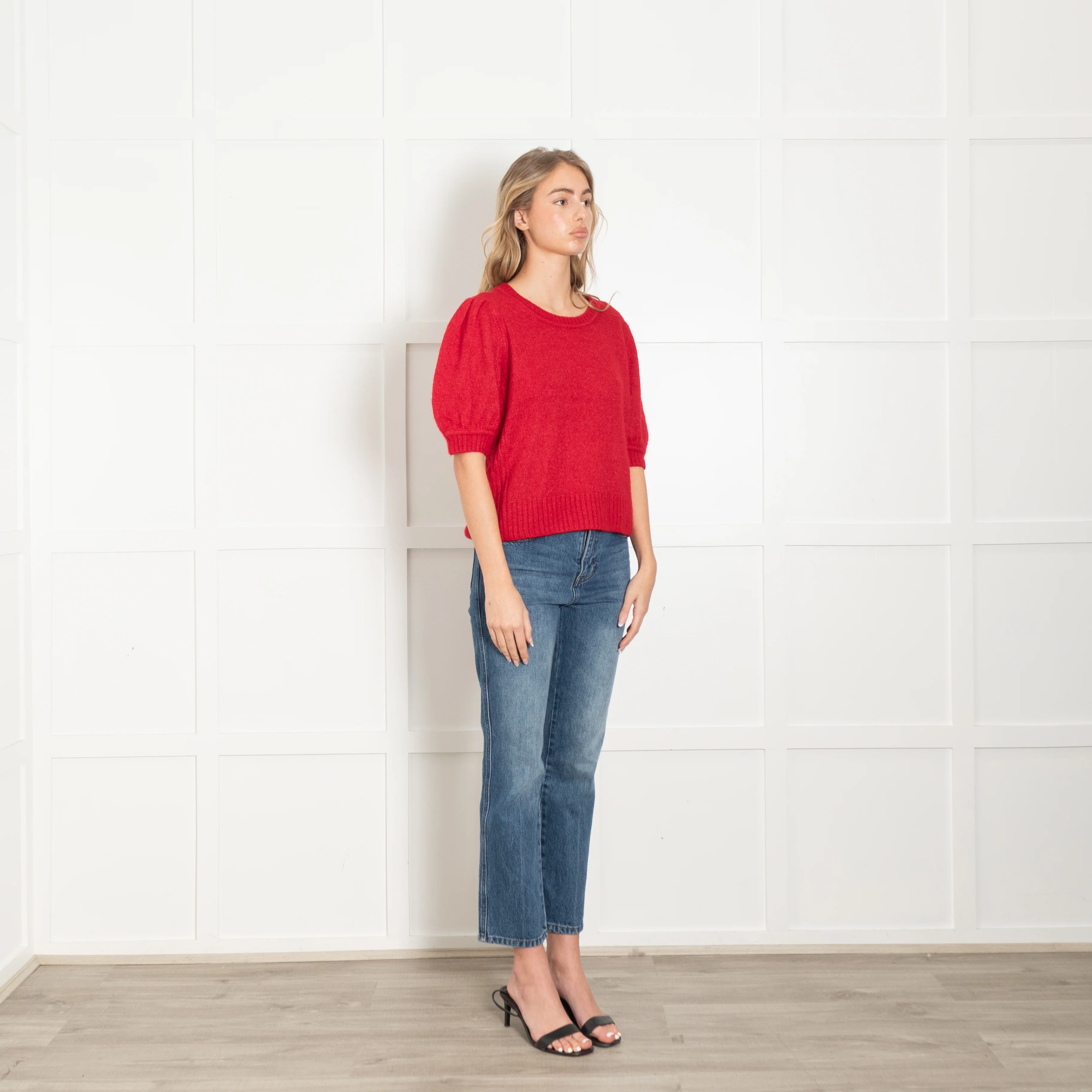 Me + Em Red Cashmere Mix Short Sleeve Jumper - Image 7