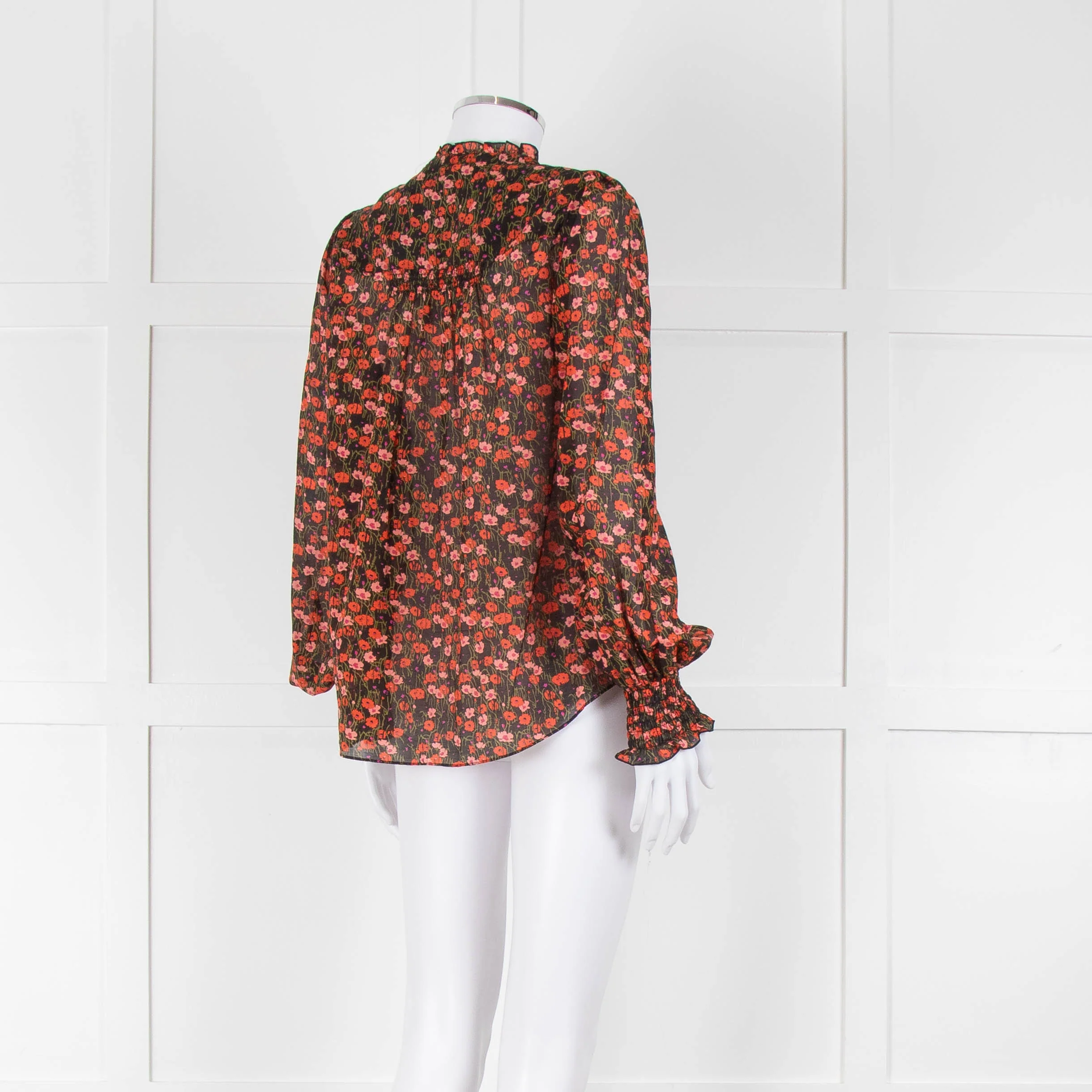 Me + Em Red Small Floral Pattern Blouse - Image 4