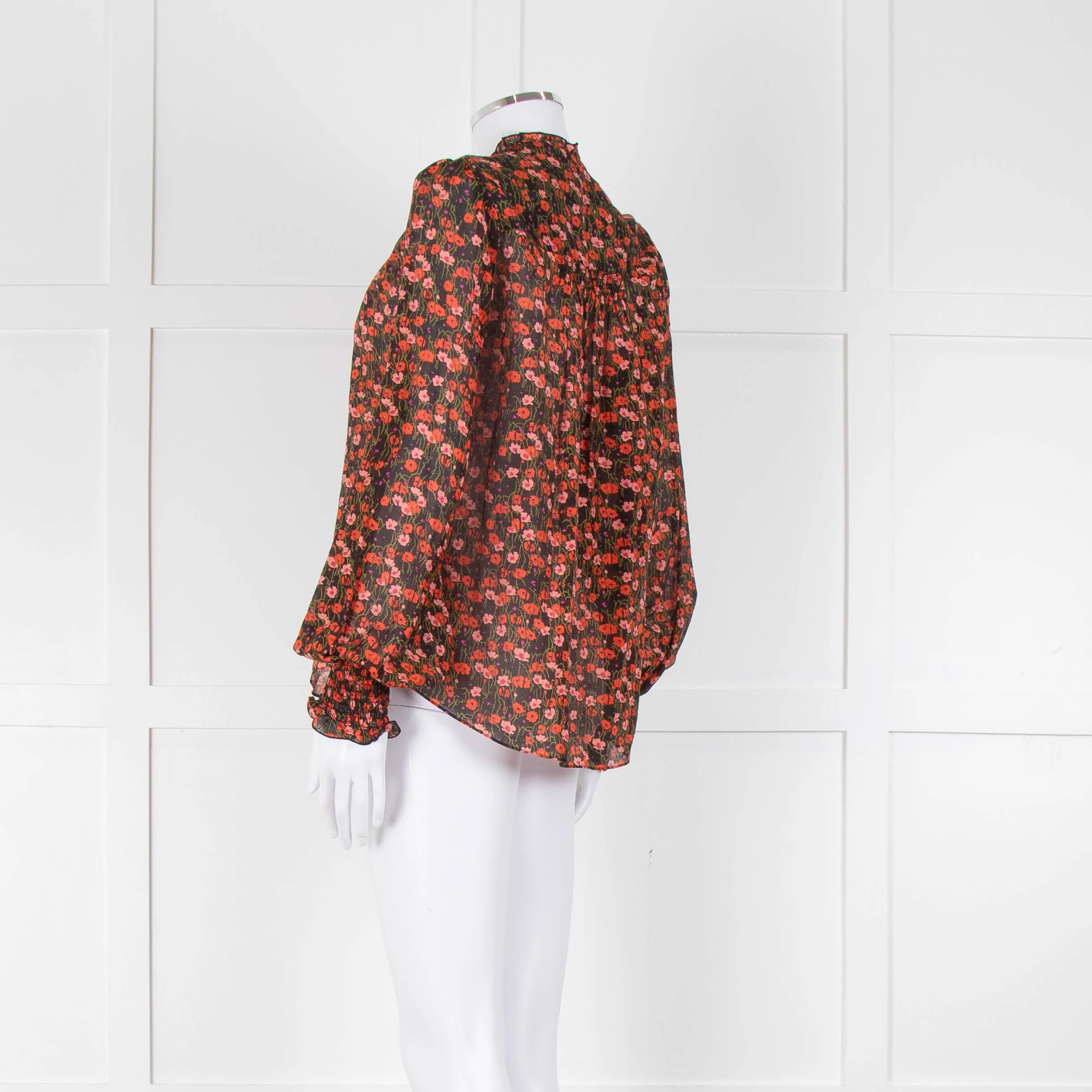 Me + Em Red Small Floral Pattern Blouse - Image 6