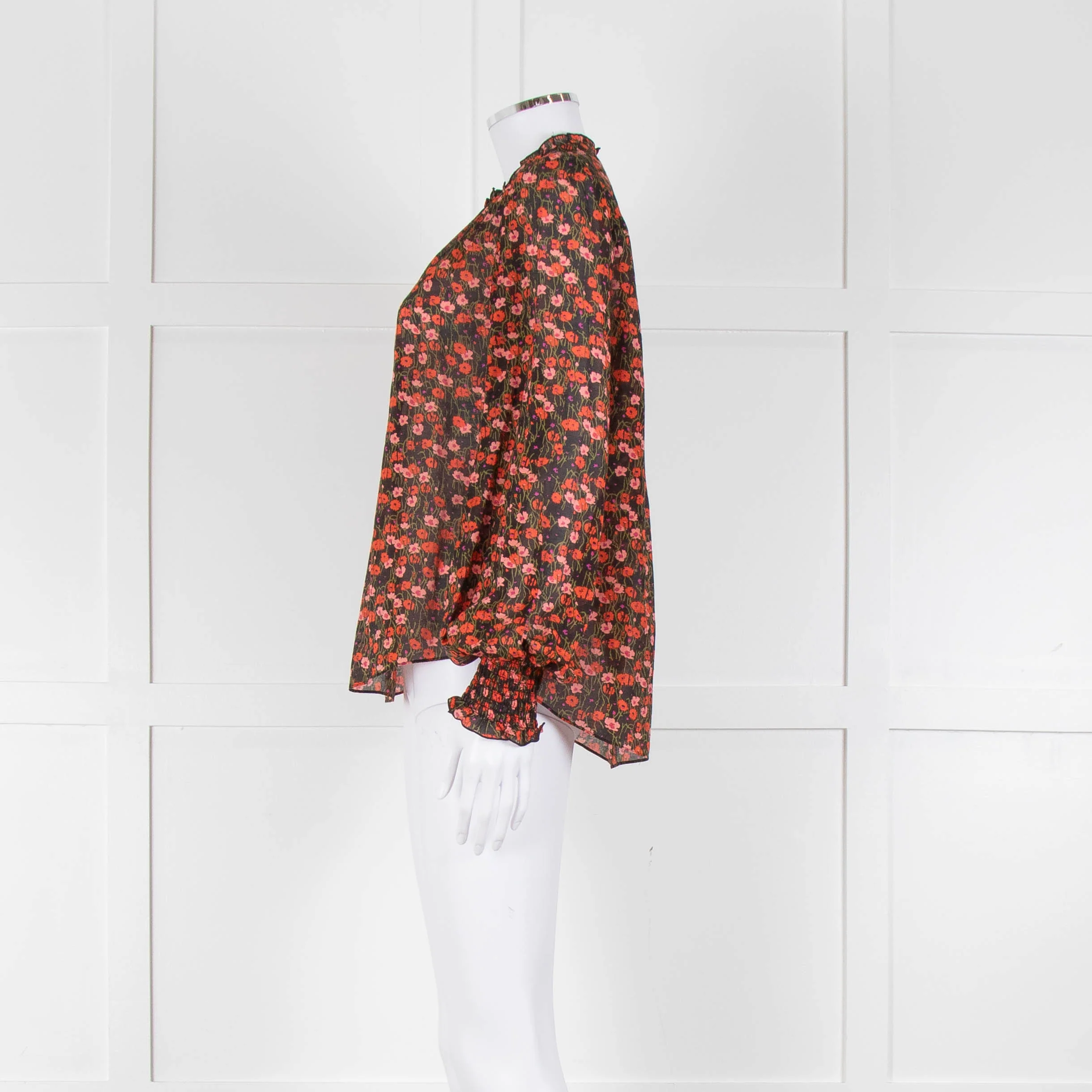 Me + Em Red Small Floral Pattern Blouse - Image 7