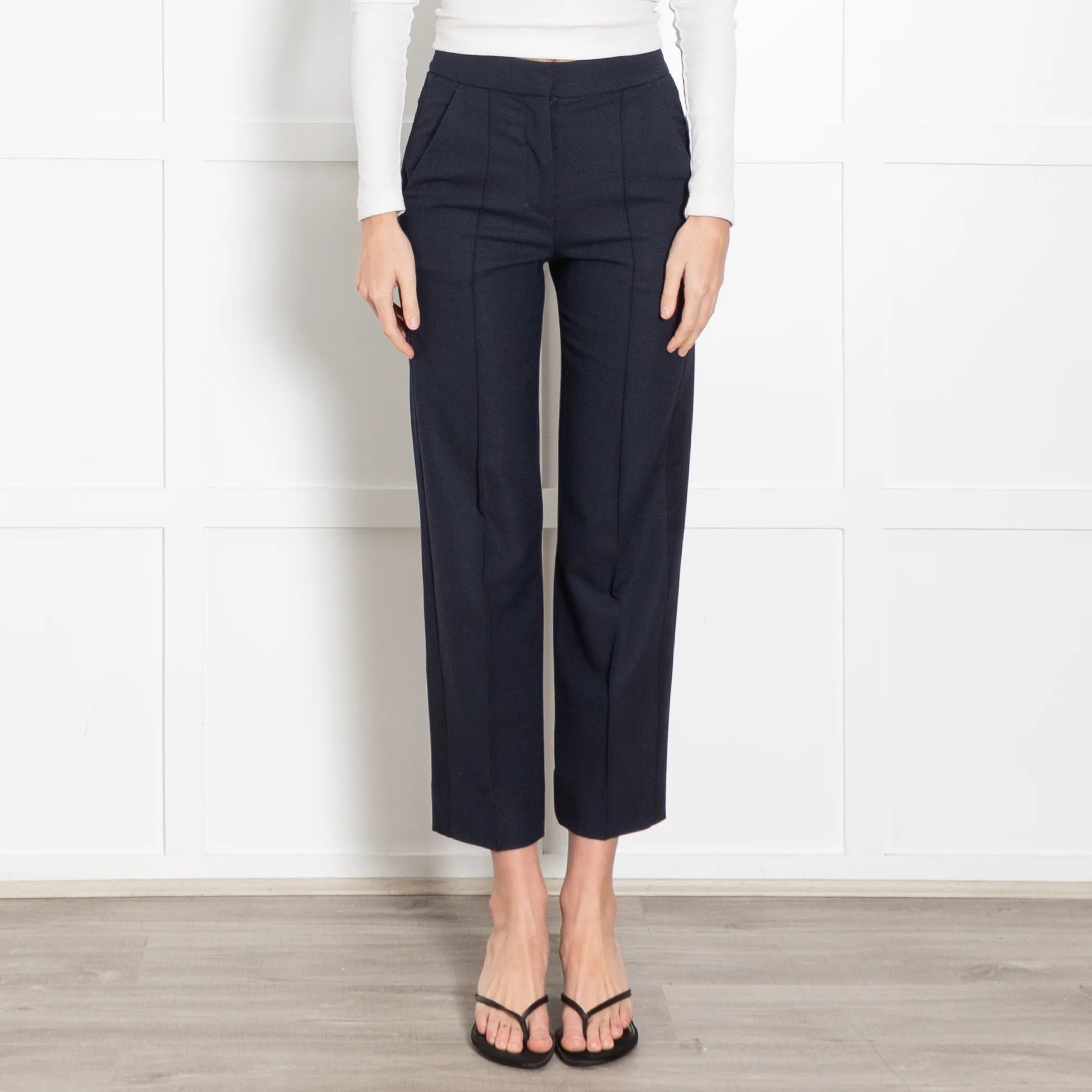 Me + Em Tailored Navy Woven Cigarette Trousers - Image 2