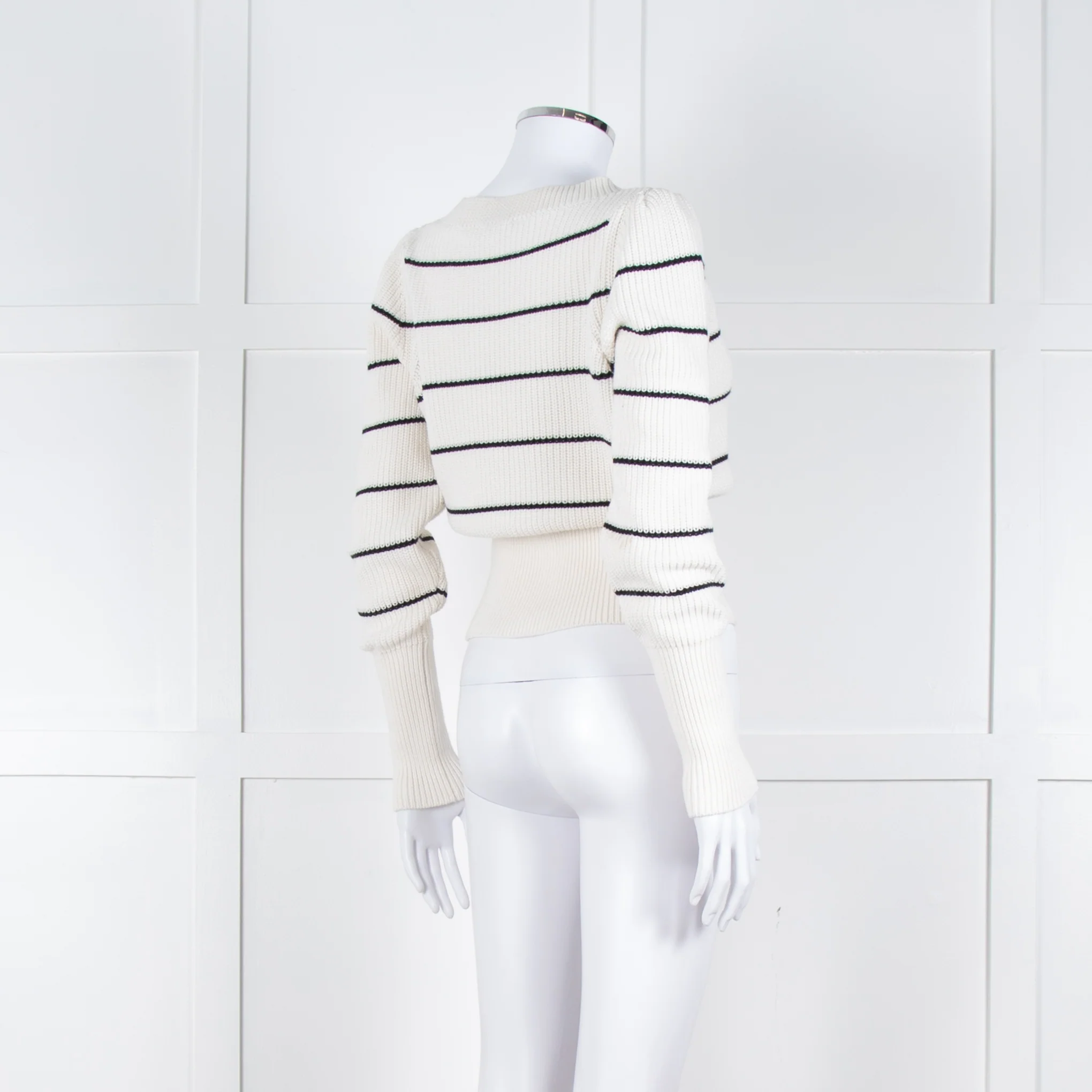 Me + Em White Black Stripes Chunky Knitted Jumper - Image 4
