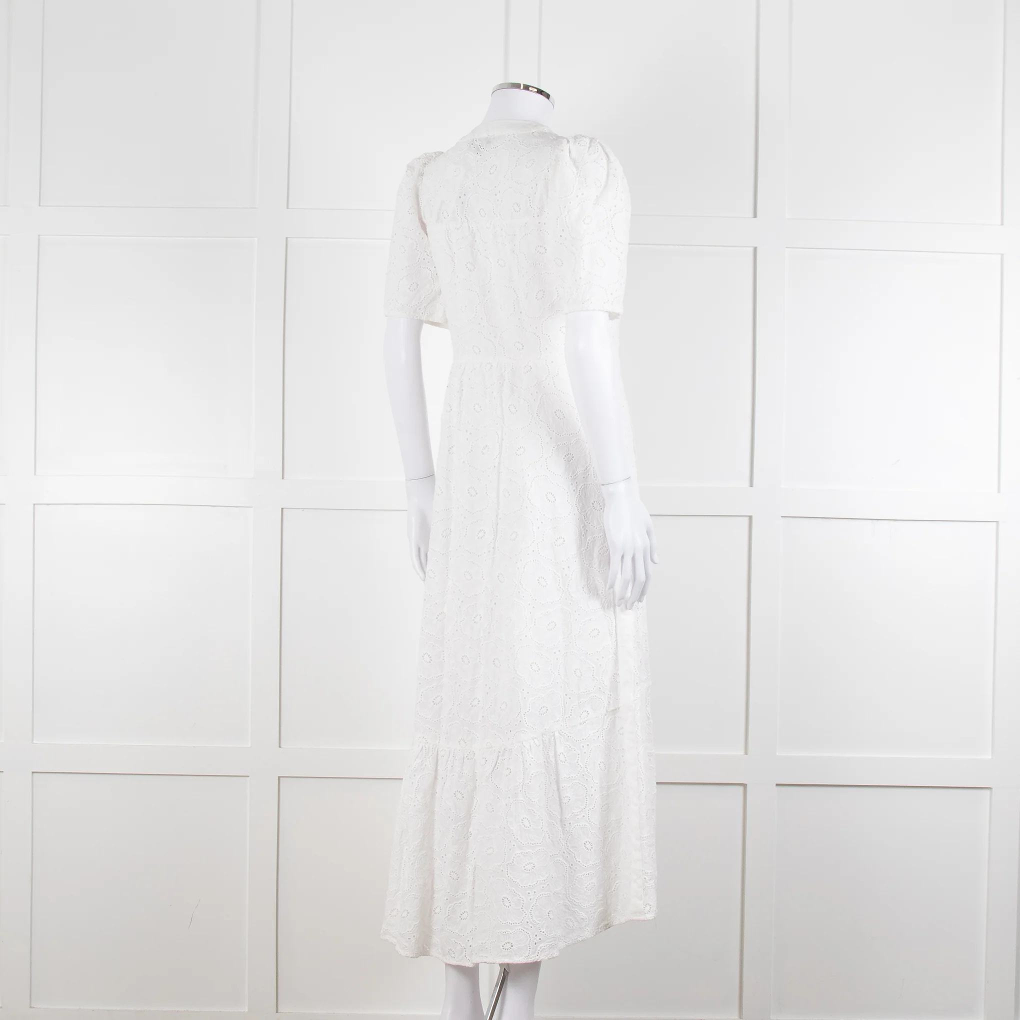 Me + Em White Broderie Anglaise Button Front Dress - Image 4