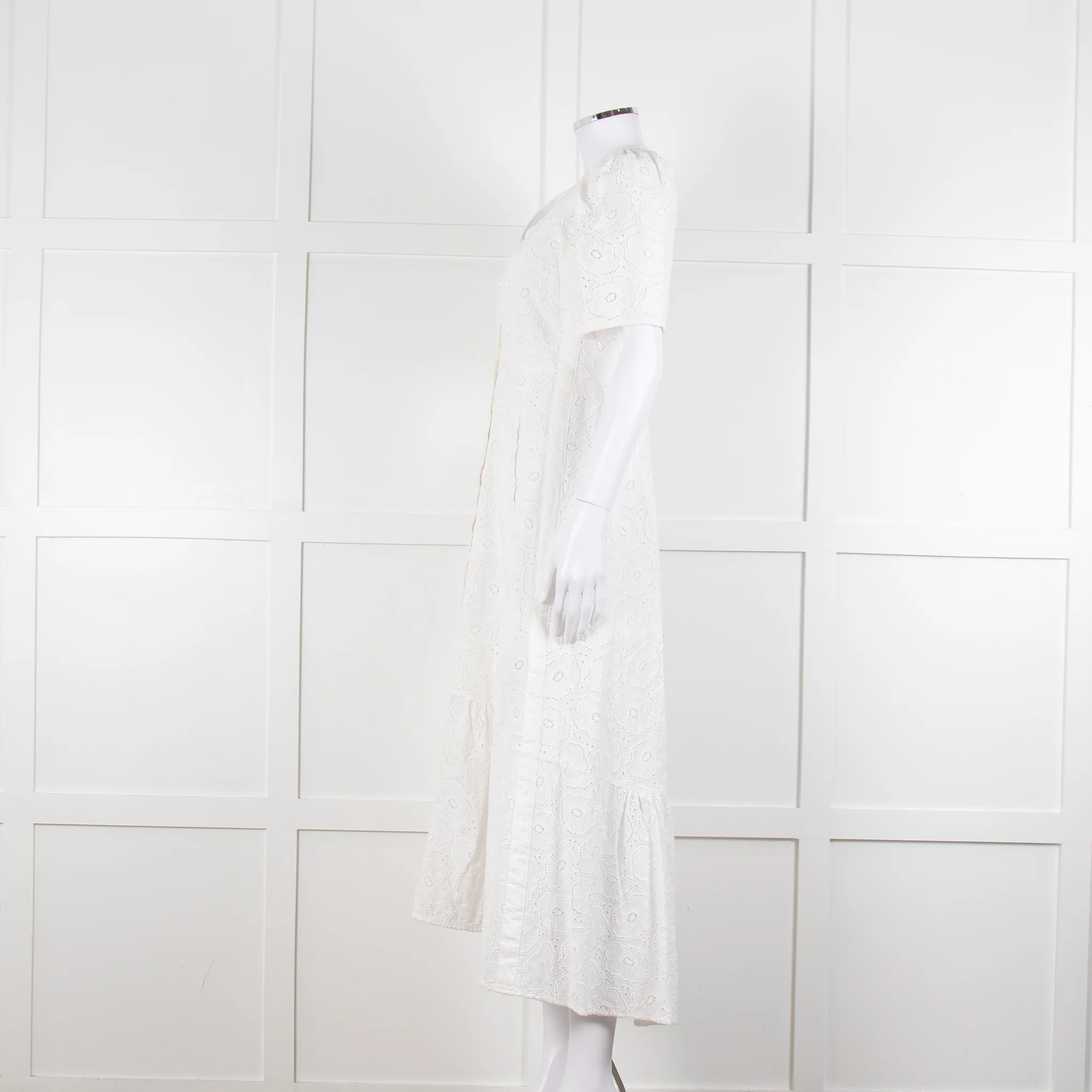 Me + Em White Broderie Anglaise Button Front Dress - Image 7