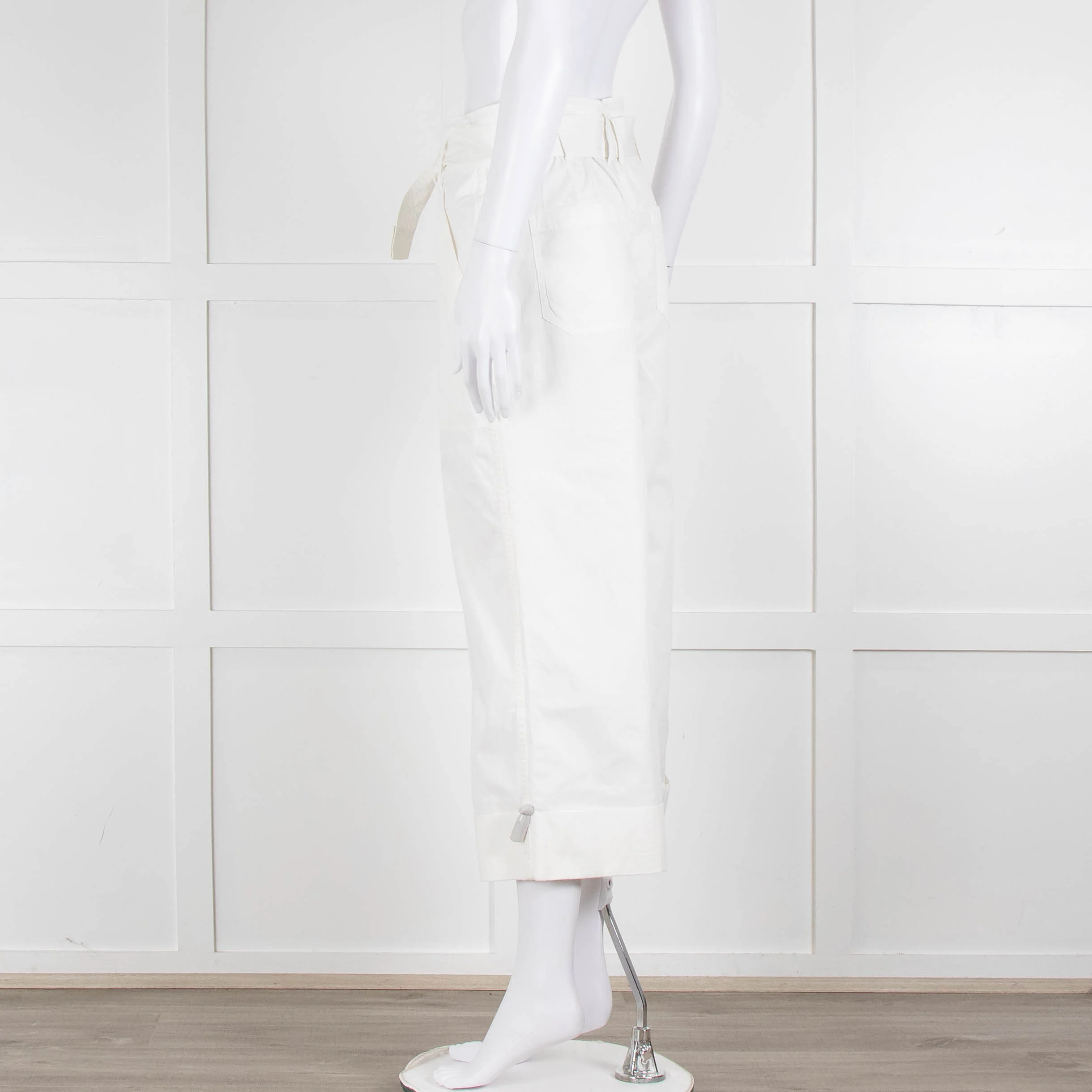 Me + Em White Cotton Cargo Trousers - Image 6