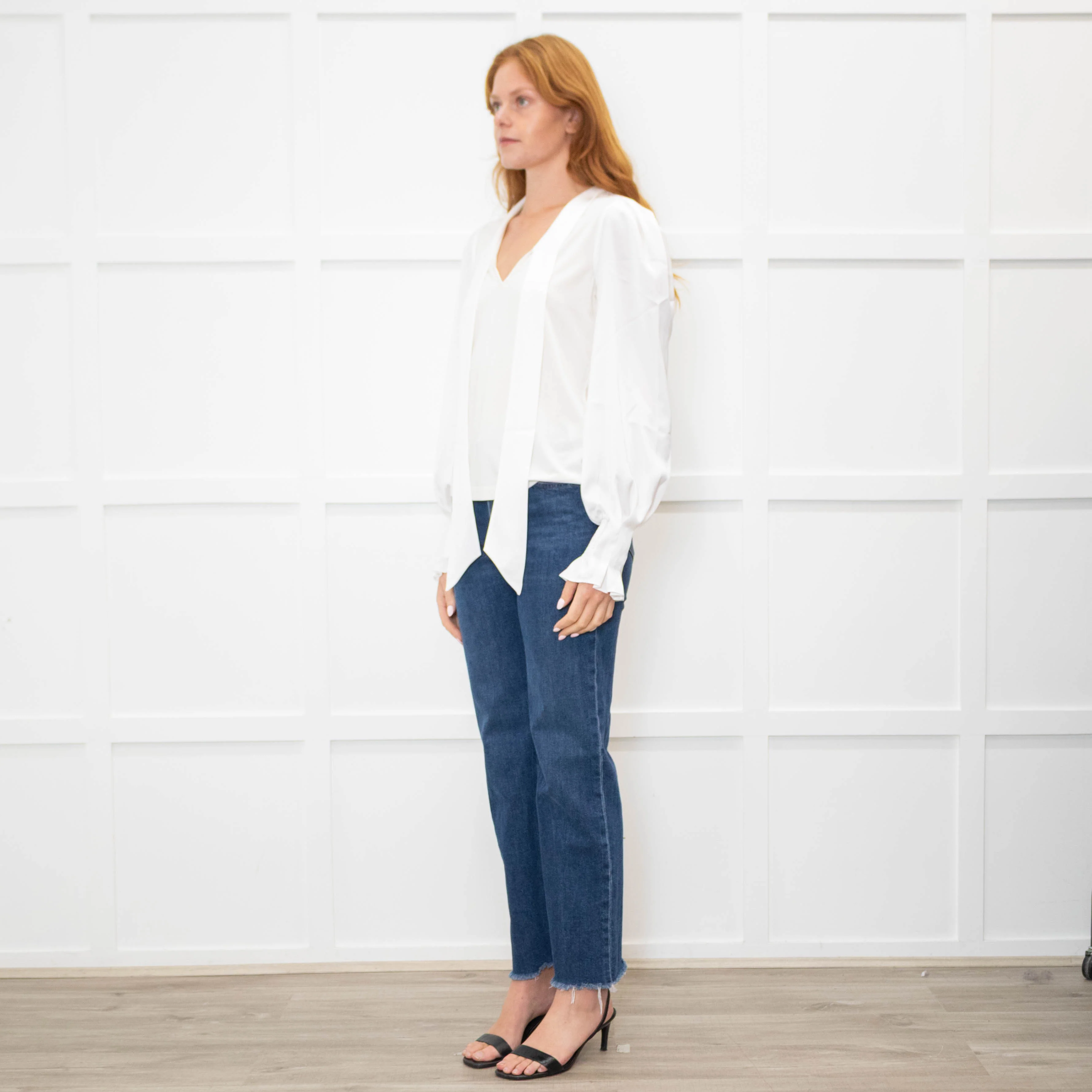 Me + Em White Top With Tie Neck - Image 3