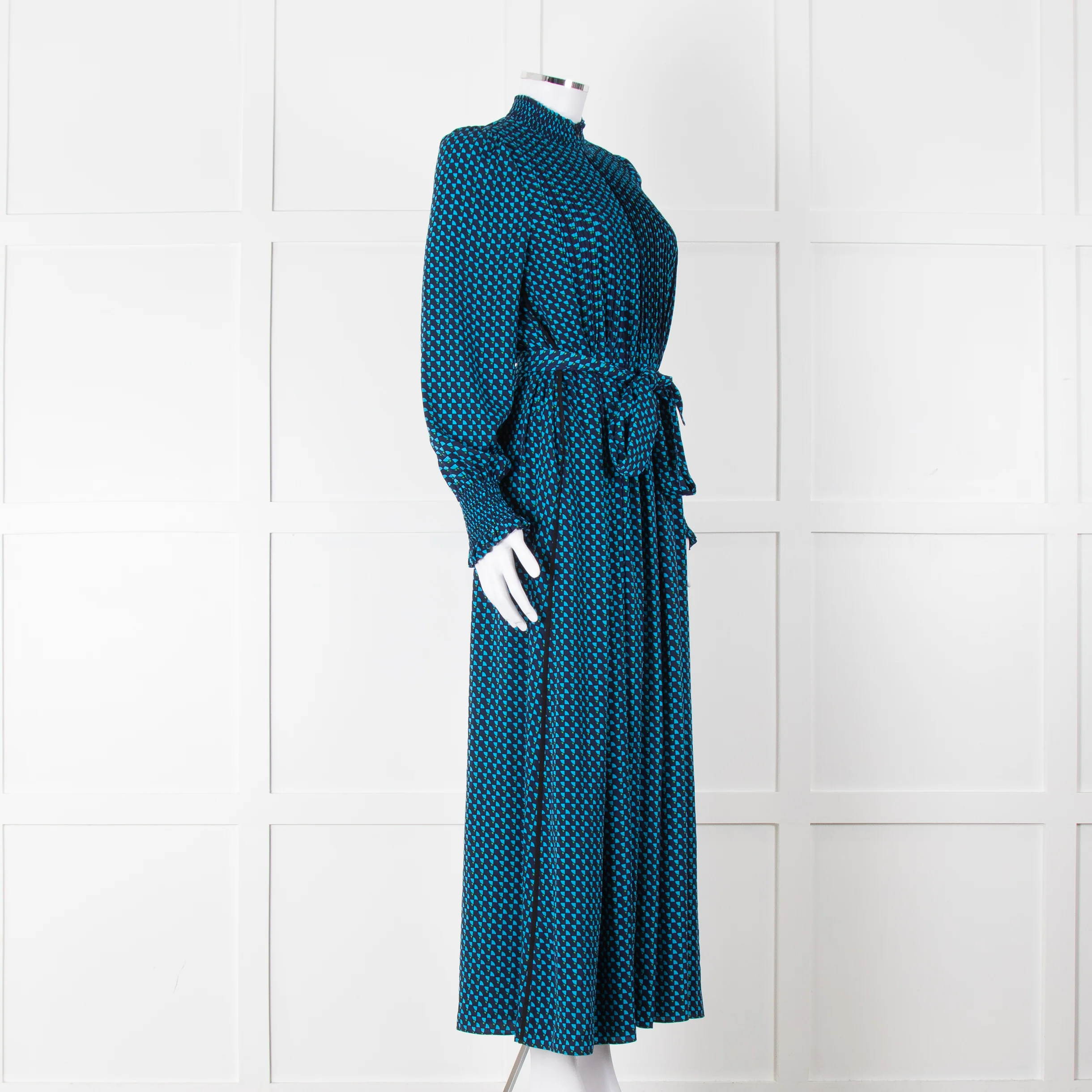 Me + Em Navy & Turquoise Zip Front Dress With Tie - Image 2