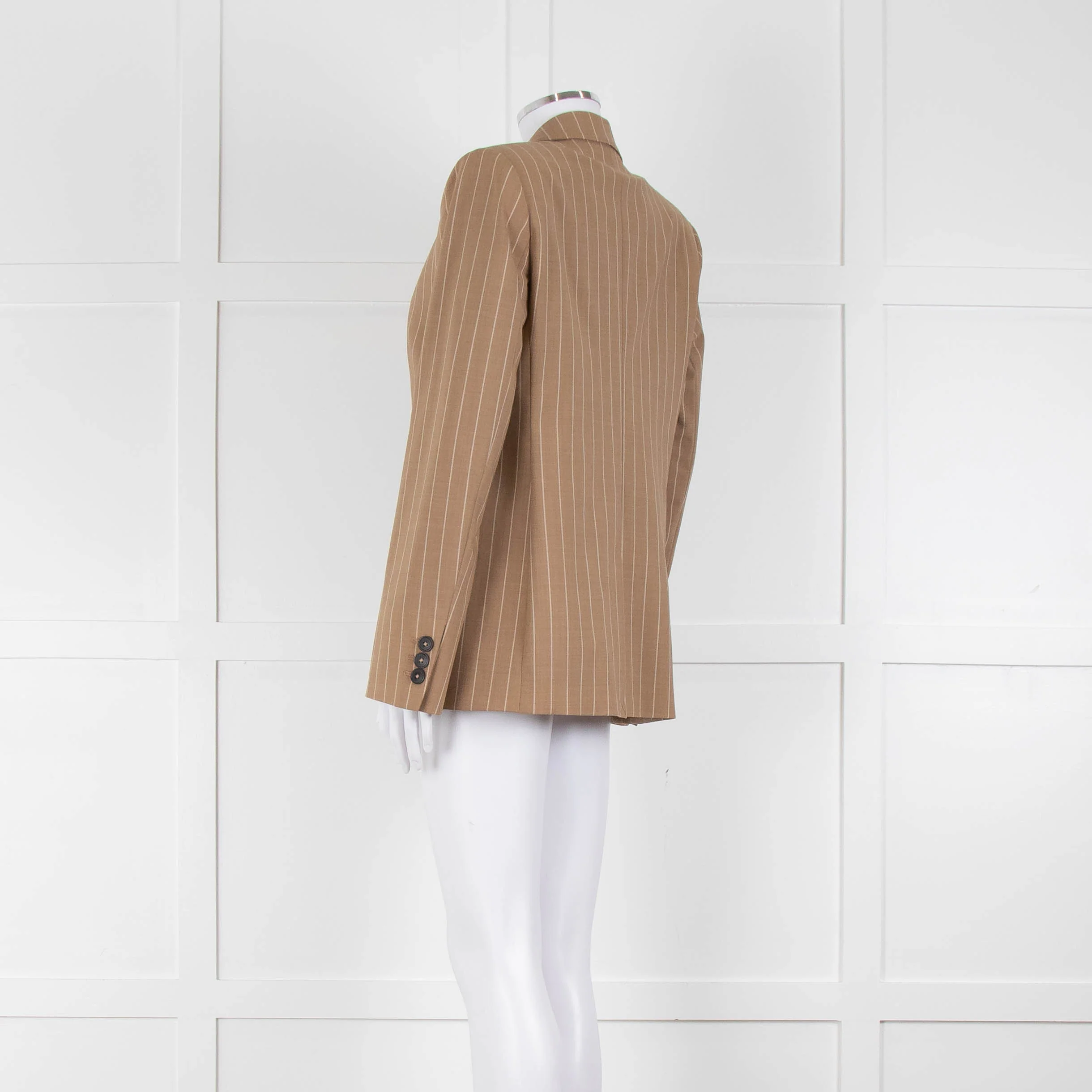 Me + Em Beige Cream Stripe Single Breasted Blazer - Image 6