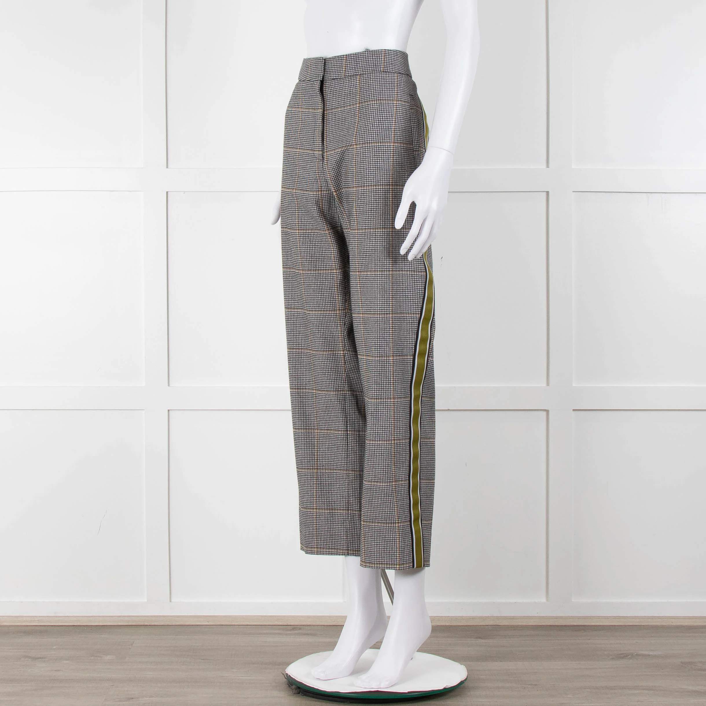 Me + Em Black And White Check Trousers with Green Side Stripe - Image 8