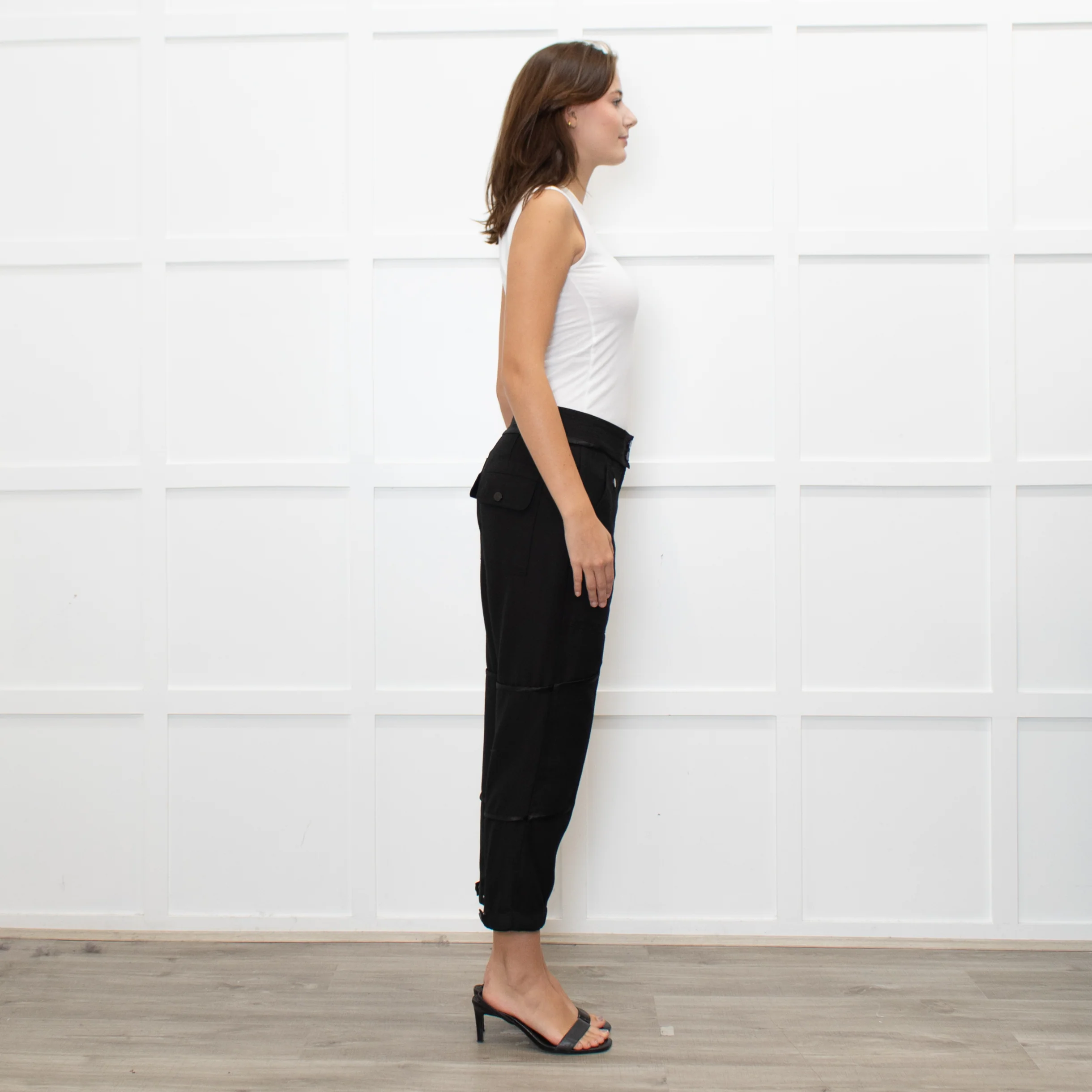 Me + Em Black Button Detail Trousers - Image 6