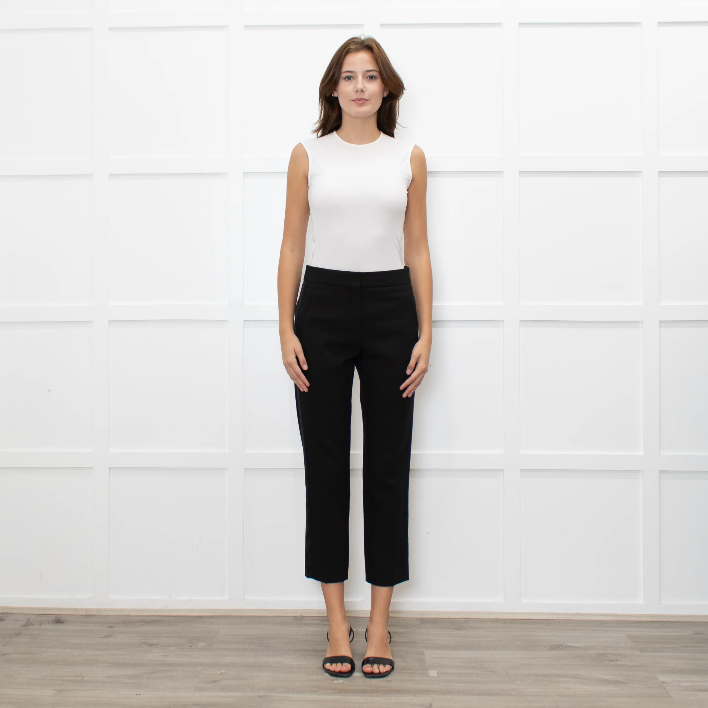 Me + Em Black Cigarette Side Strip Detail Trousers