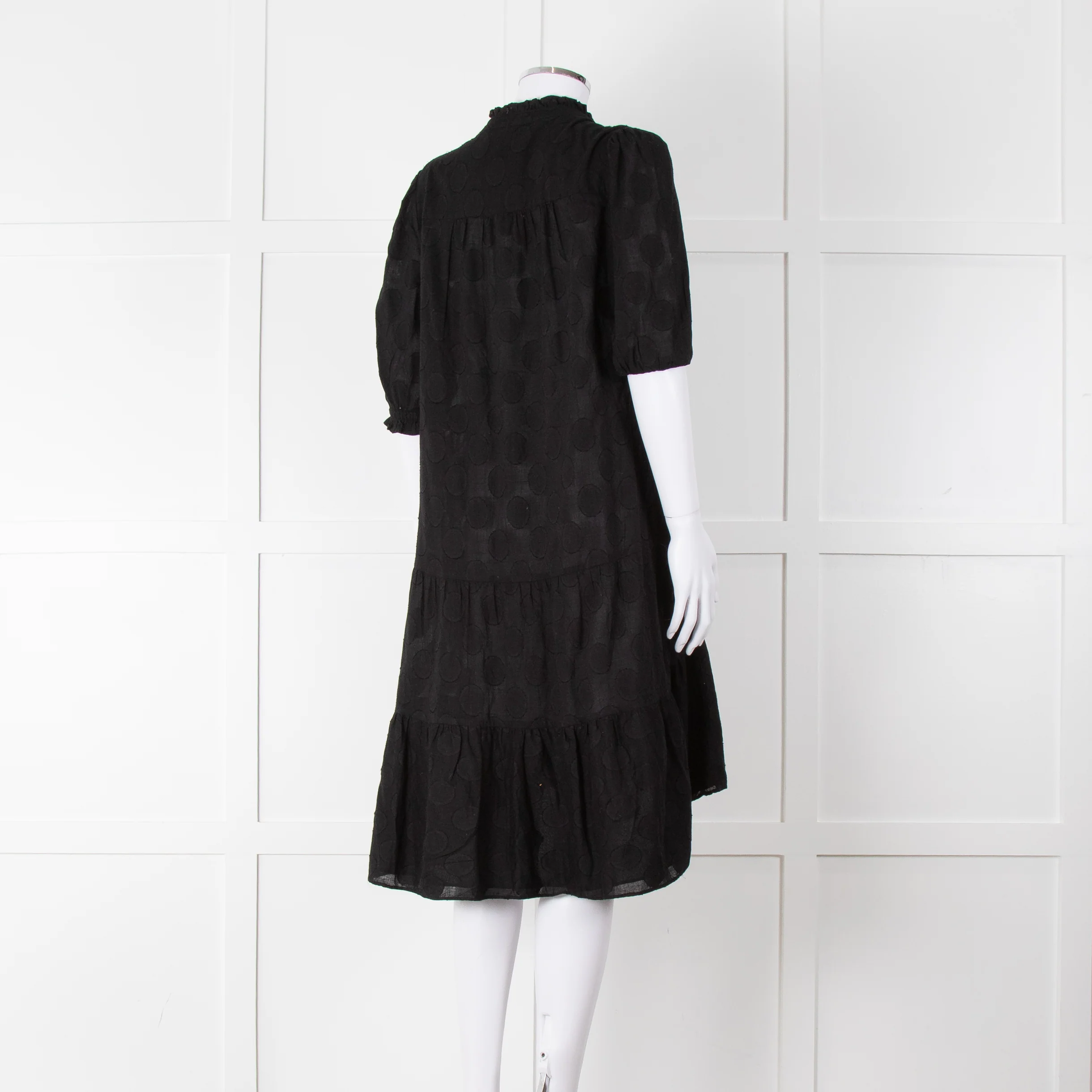 Me+Em Black Circle Print Cotton Midi Dress & Slip - Image 4