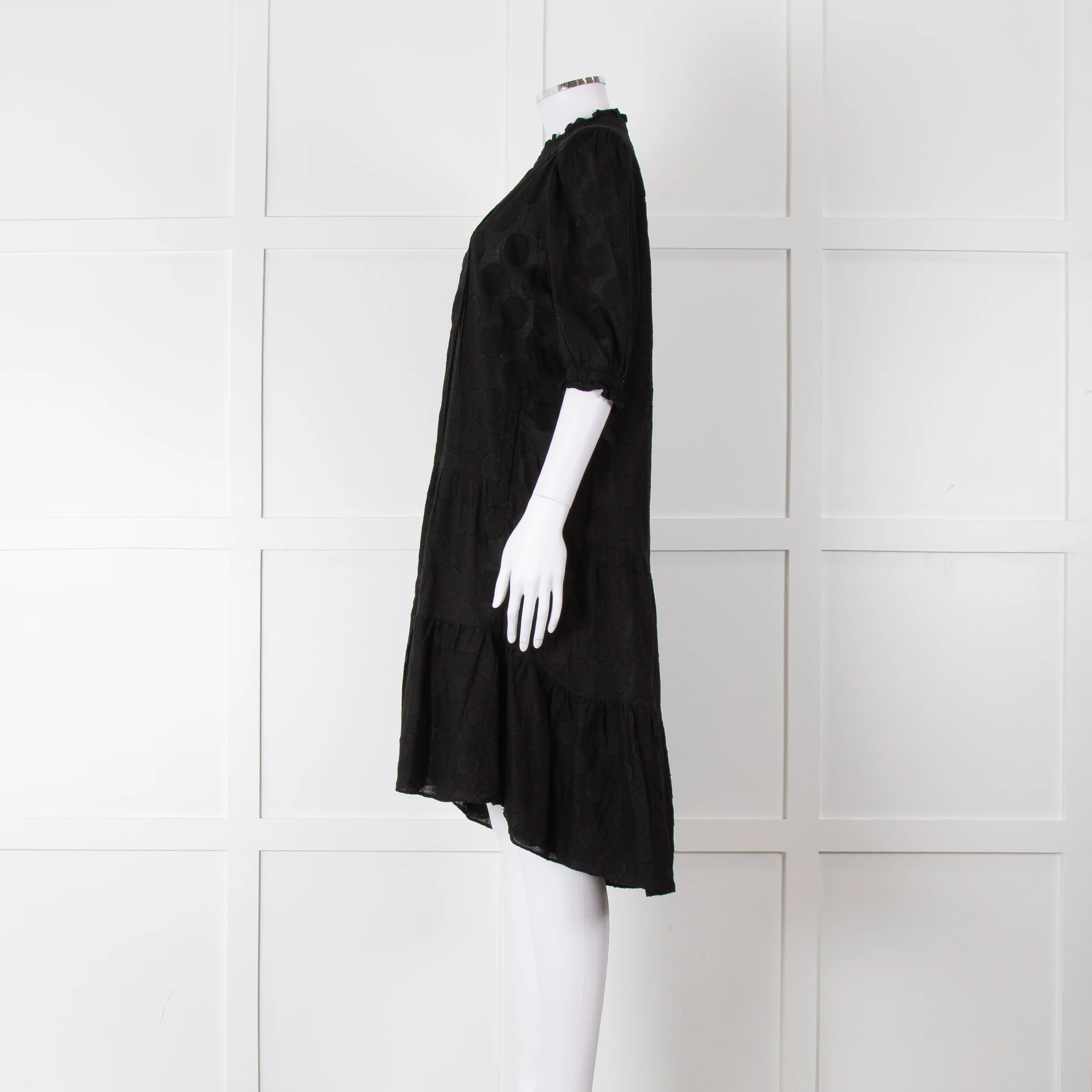 Me+Em Black Circle Print Cotton Midi Dress & Slip - Image 7