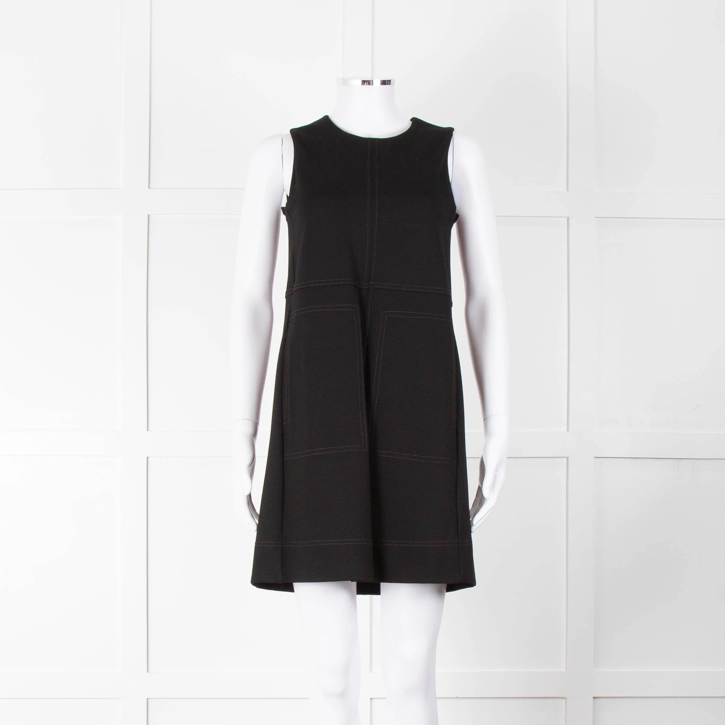 Me+Em Black Jersey Pocket Detail Sleeveless Shift Dress