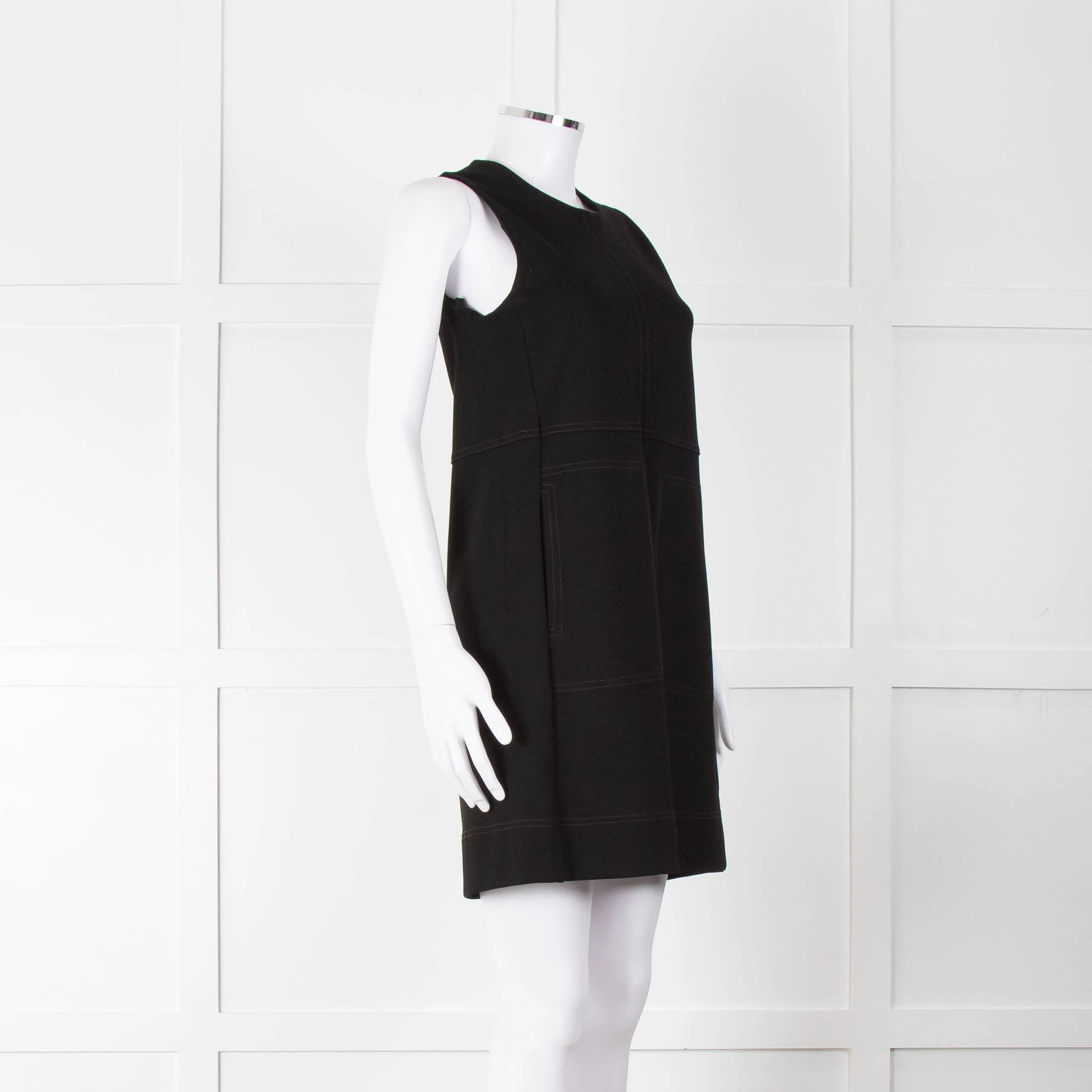 Me+Em Black Jersey Pocket Detail Sleeveless Shift Dress - Image 2