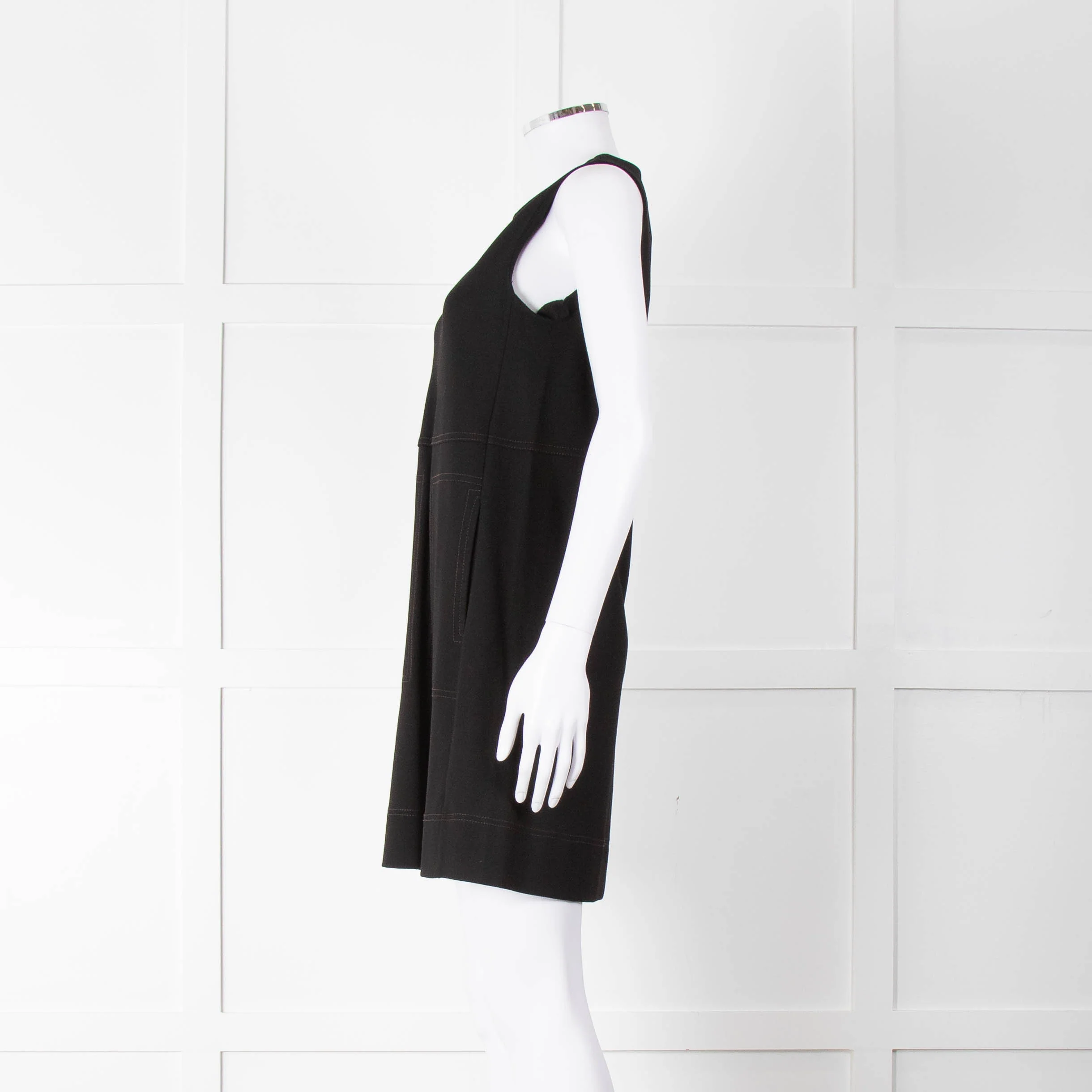 Me+Em Black Jersey Pocket Detail Sleeveless Shift Dress - Image 7