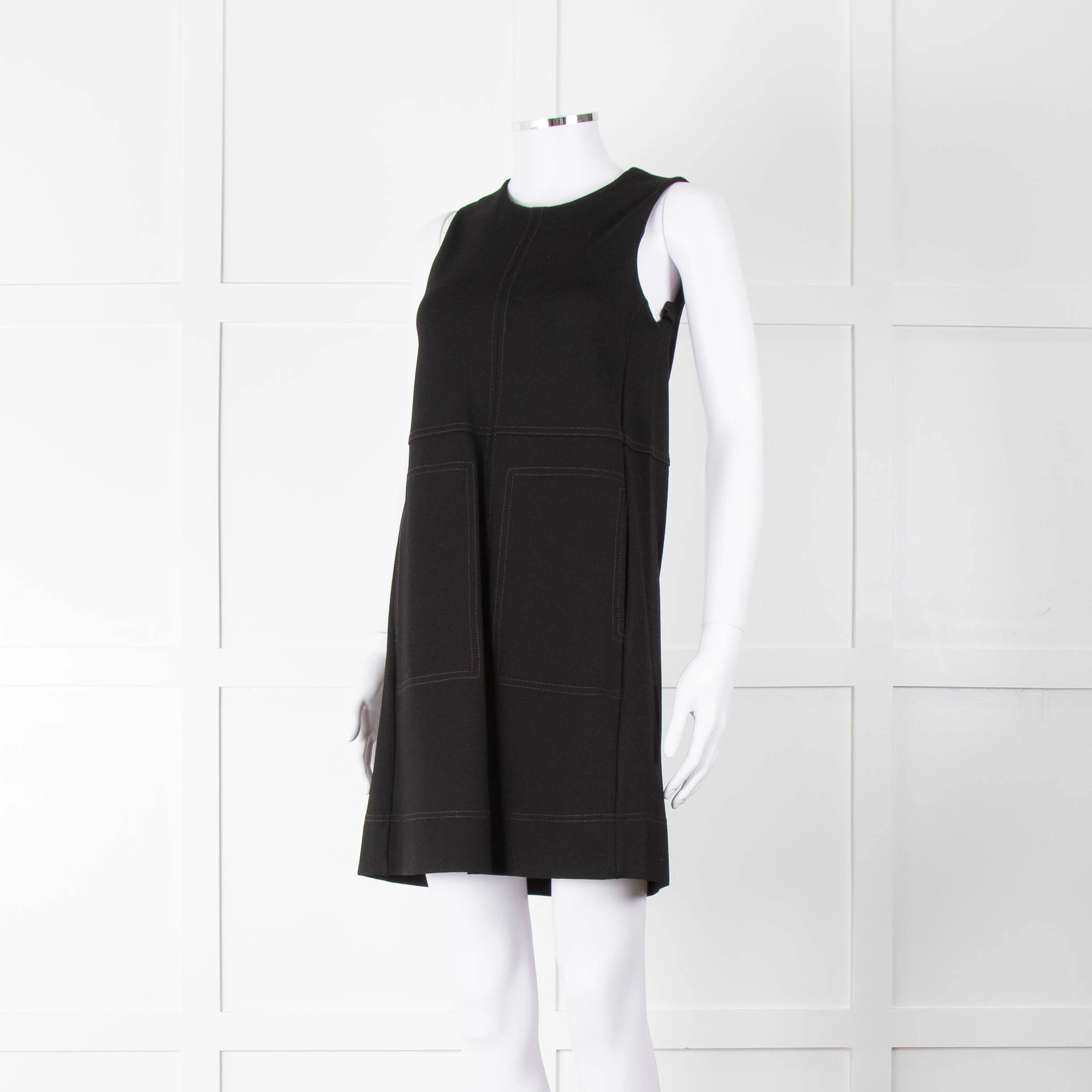 Me+Em Black Jersey Pocket Detail Sleeveless Shift Dress - Image 8