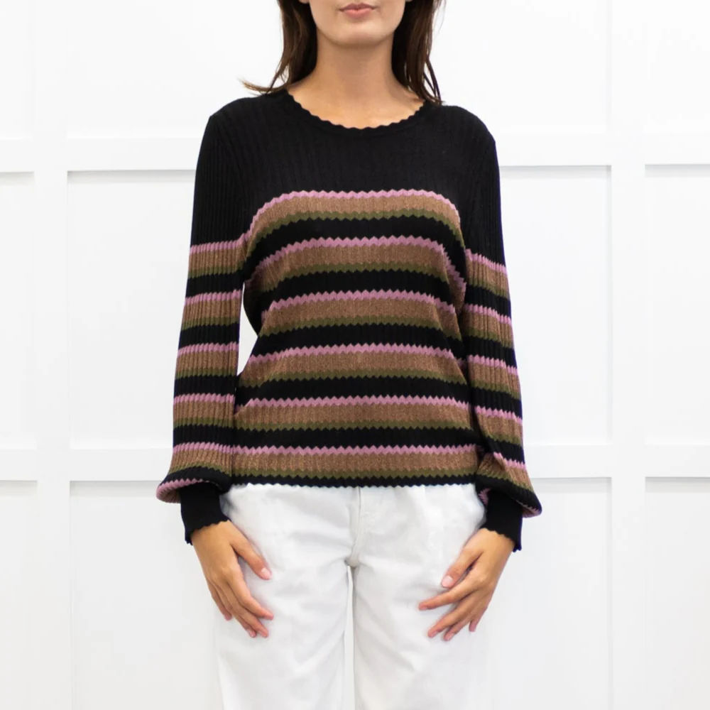 Me+Em Black Metallic Zig Zag Jumper - Image 2