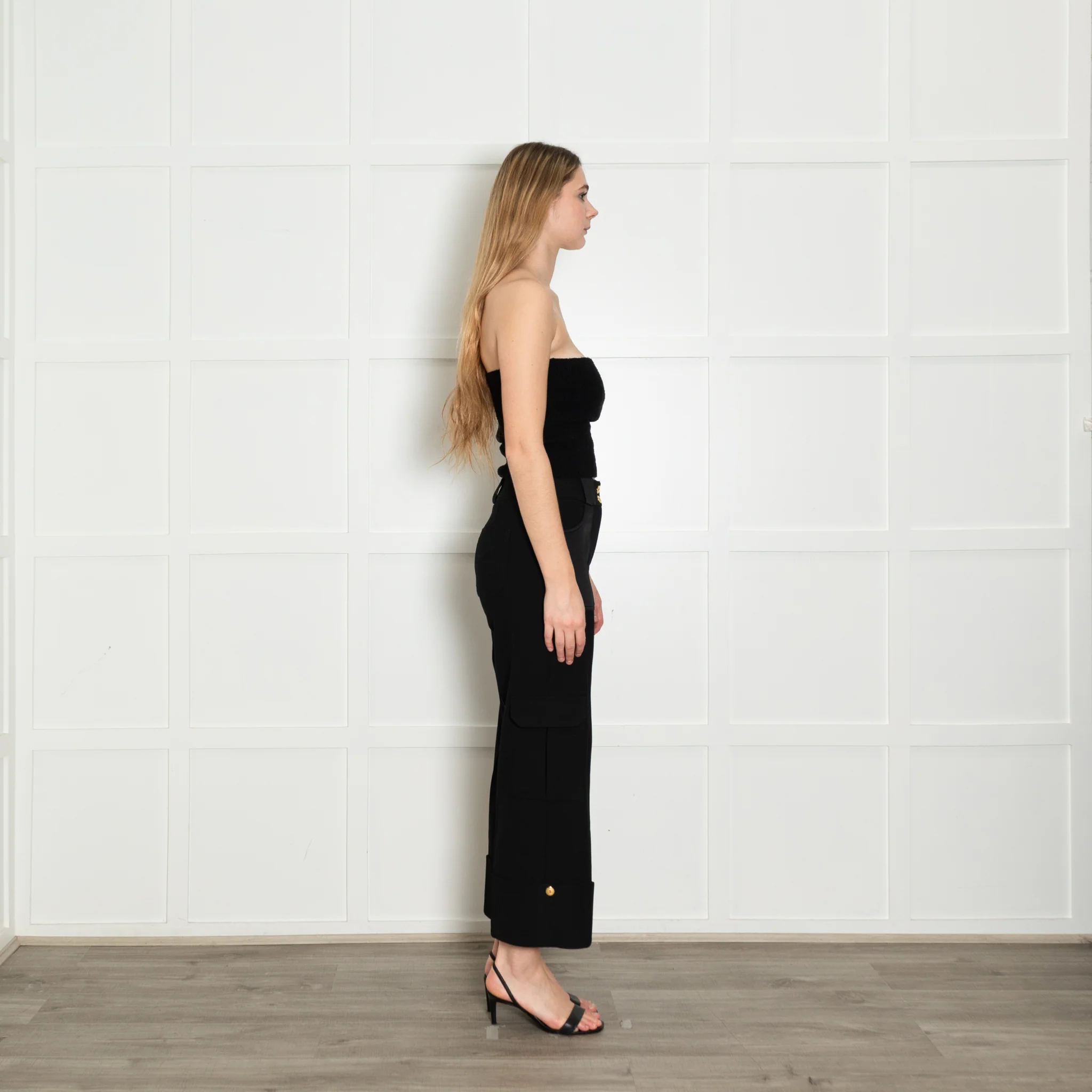 Me+Em Black Side Pocket Adjustable Cuff Wide Trousers - Image 6