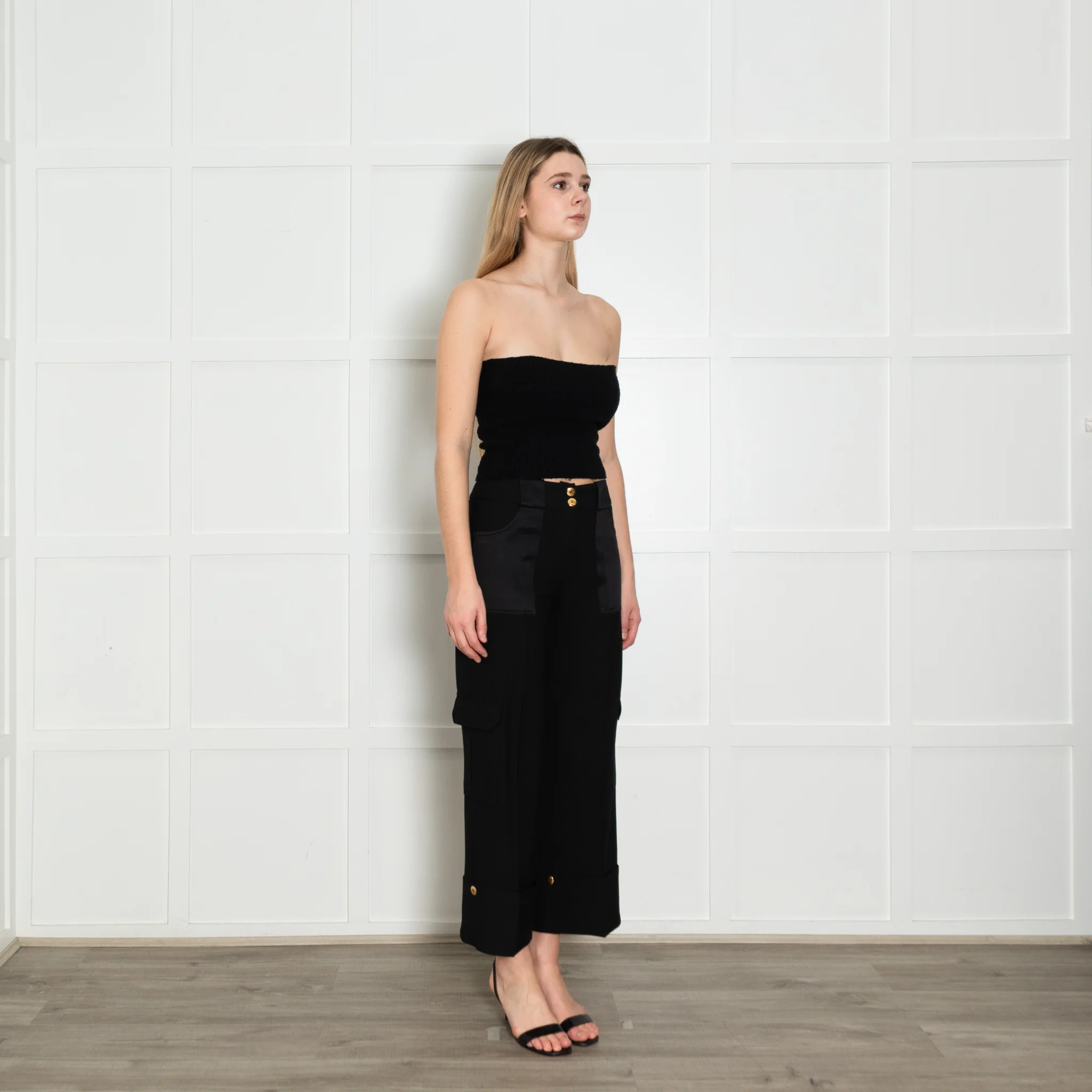 Me+Em Black Side Pocket Adjustable Cuff Wide Trousers - Image 7