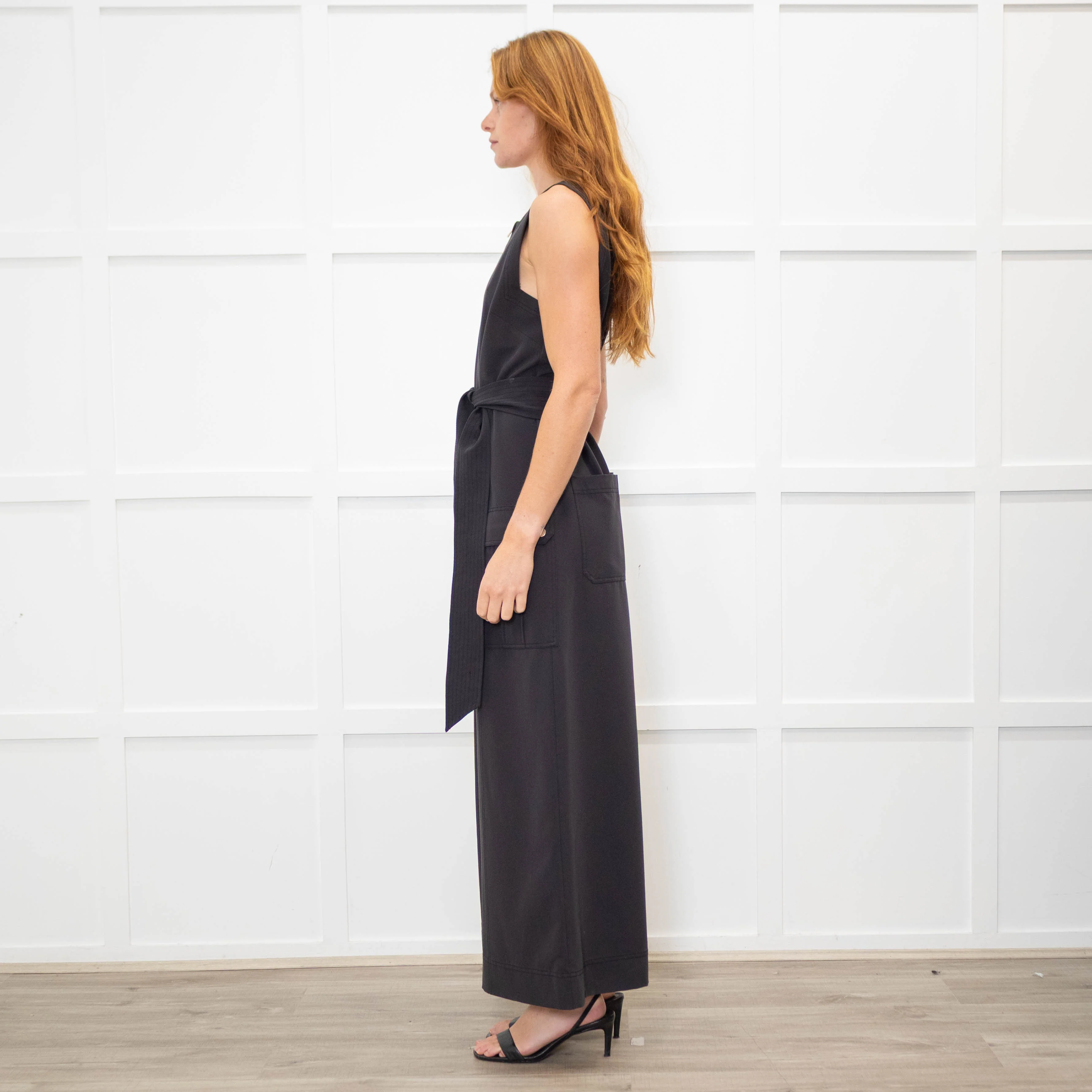Me + Em Black Zip Front Patch Pocket Jumpsuit - Image 4