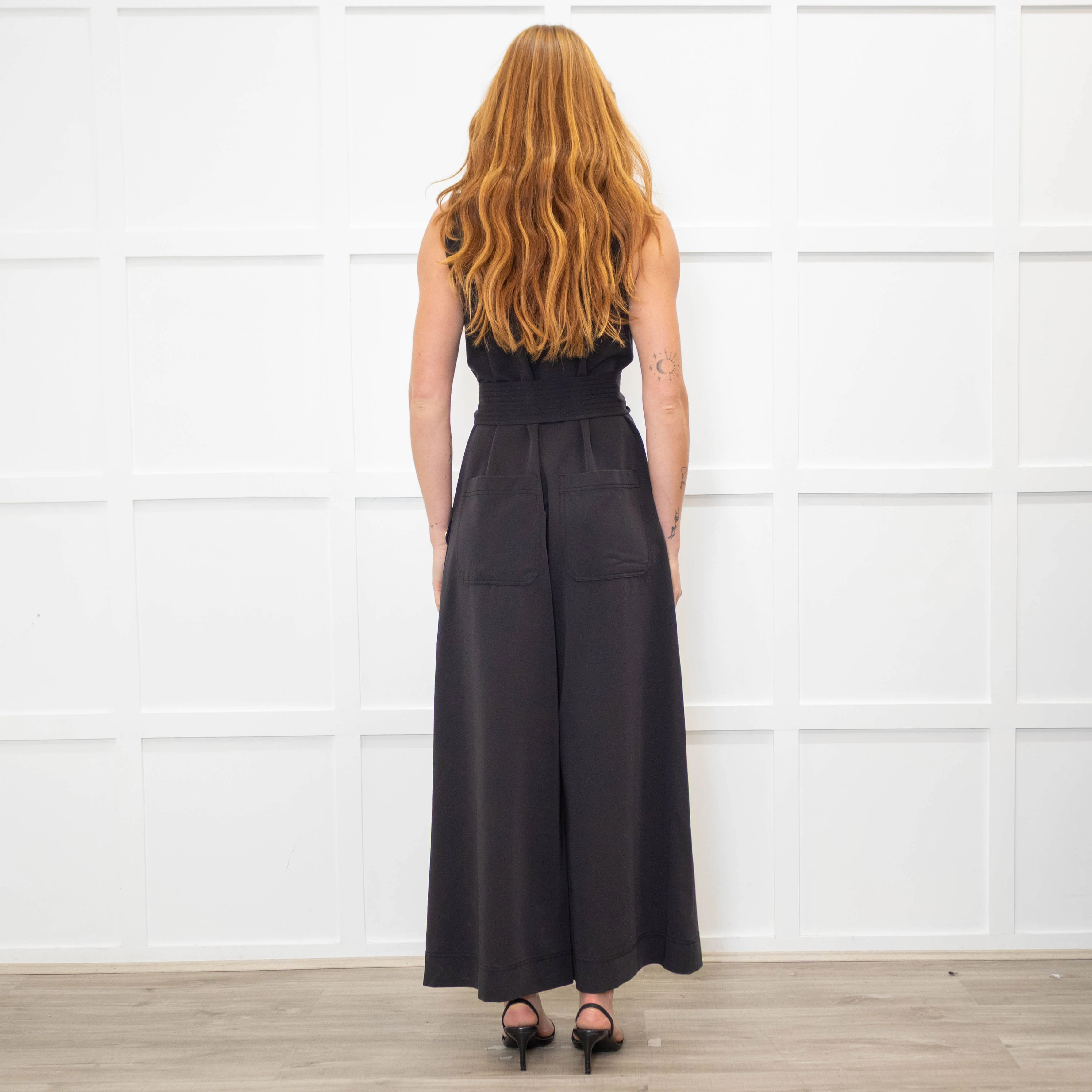 Me + Em Black Zip Front Patch Pocket Jumpsuit - Image 5