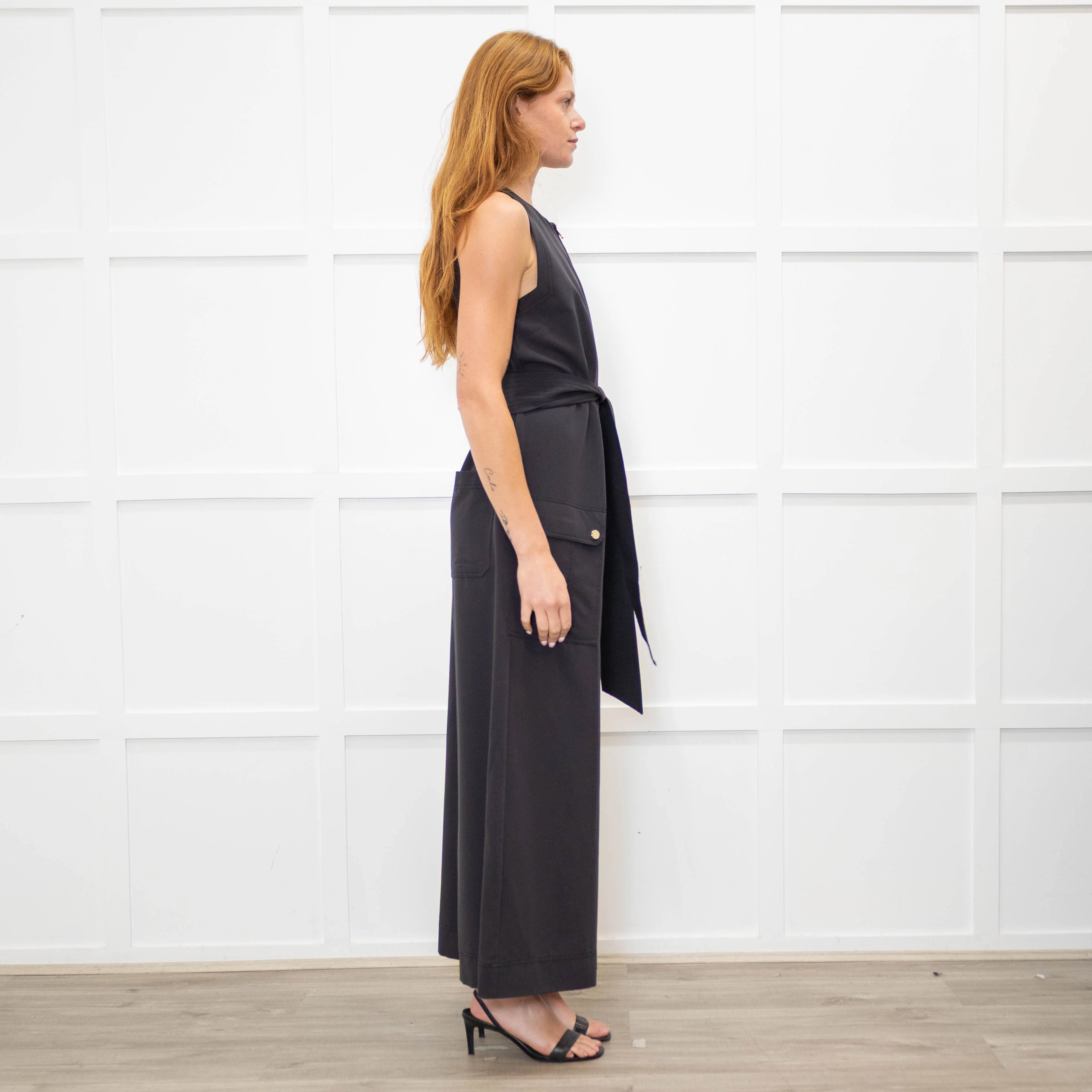 Me + Em Black Zip Front Patch Pocket Jumpsuit - Image 6