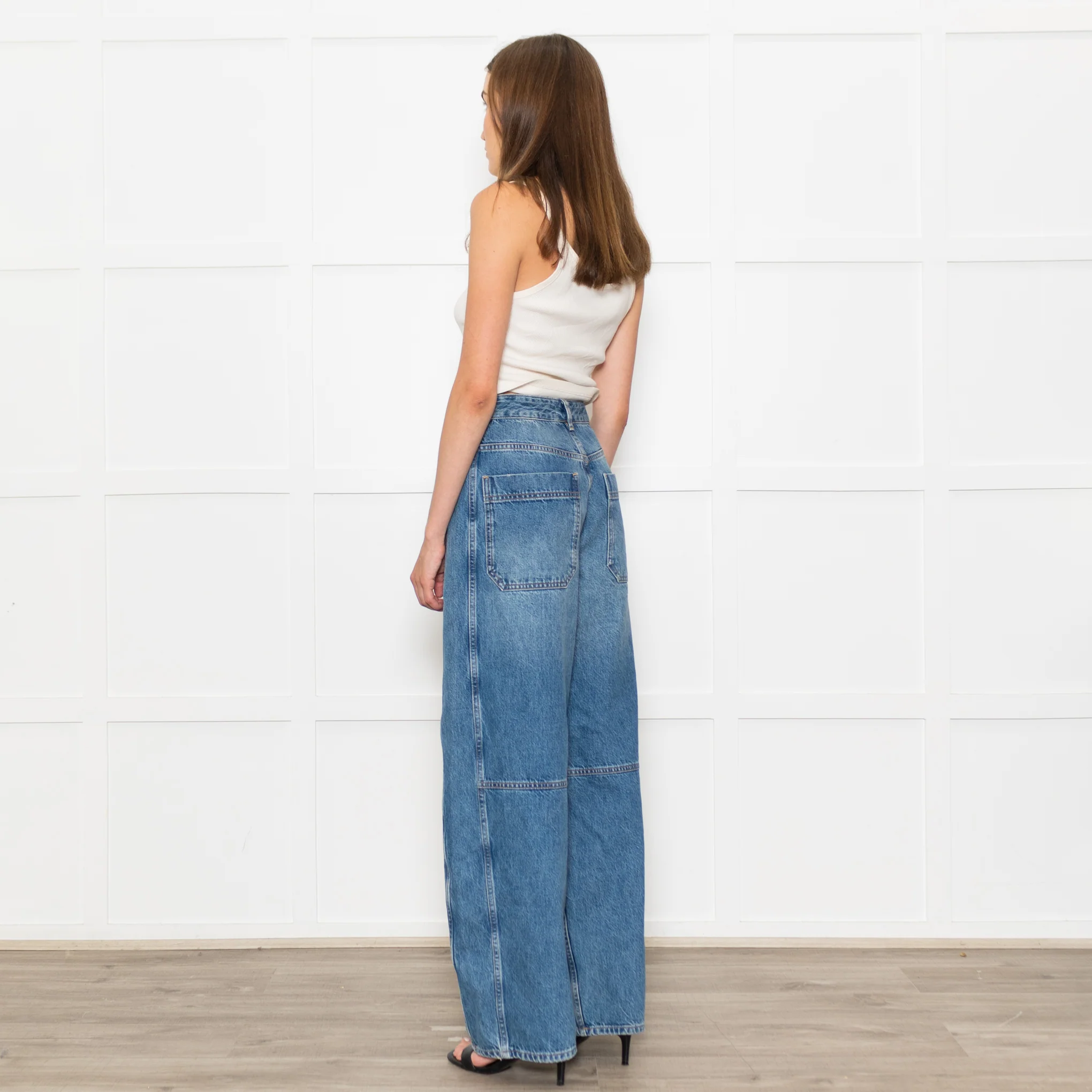Me+Em Blue Denim Extreme Tapered Oversized Jeans - Image 7