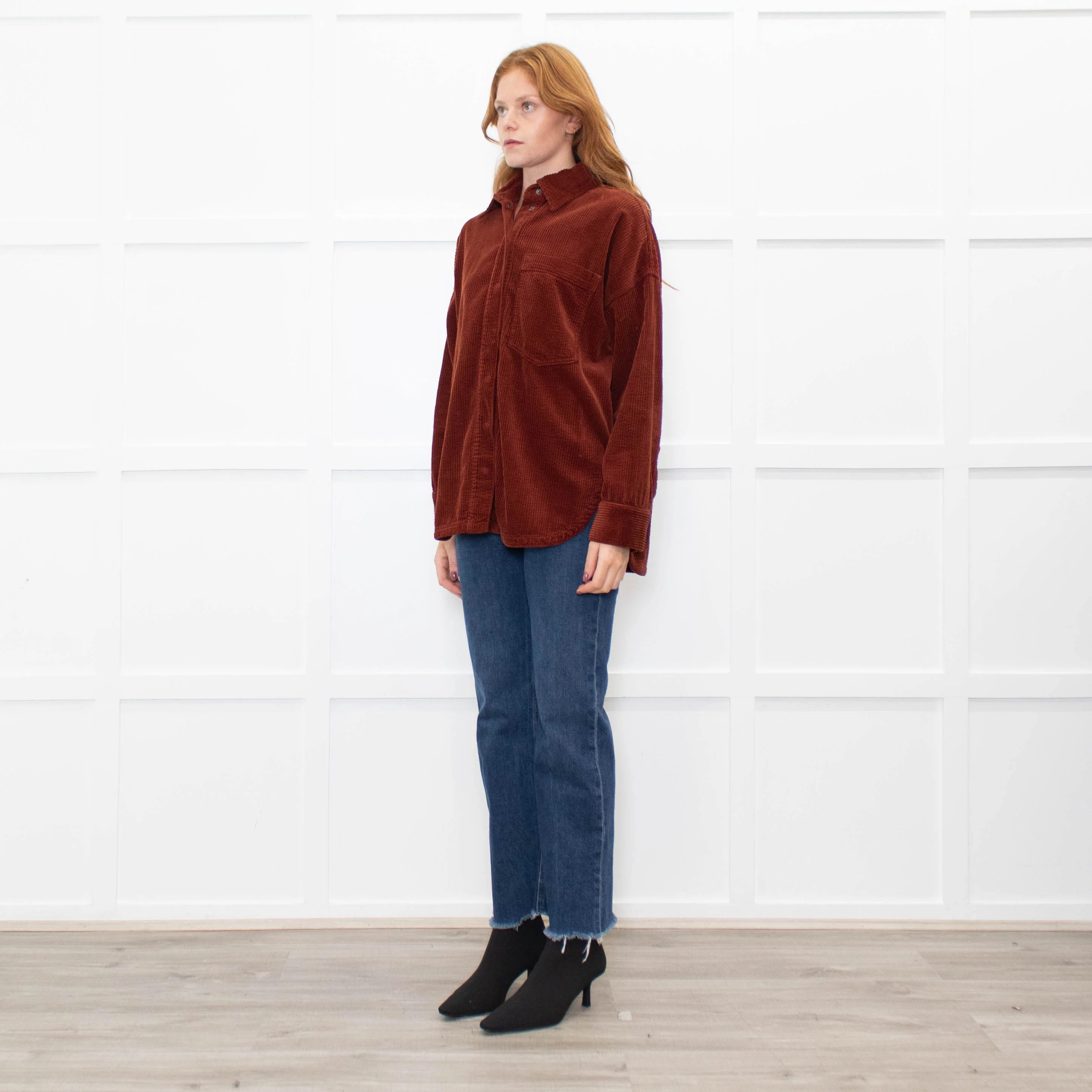 Me+Em Brown Oversized Cord Shacket - Image 3