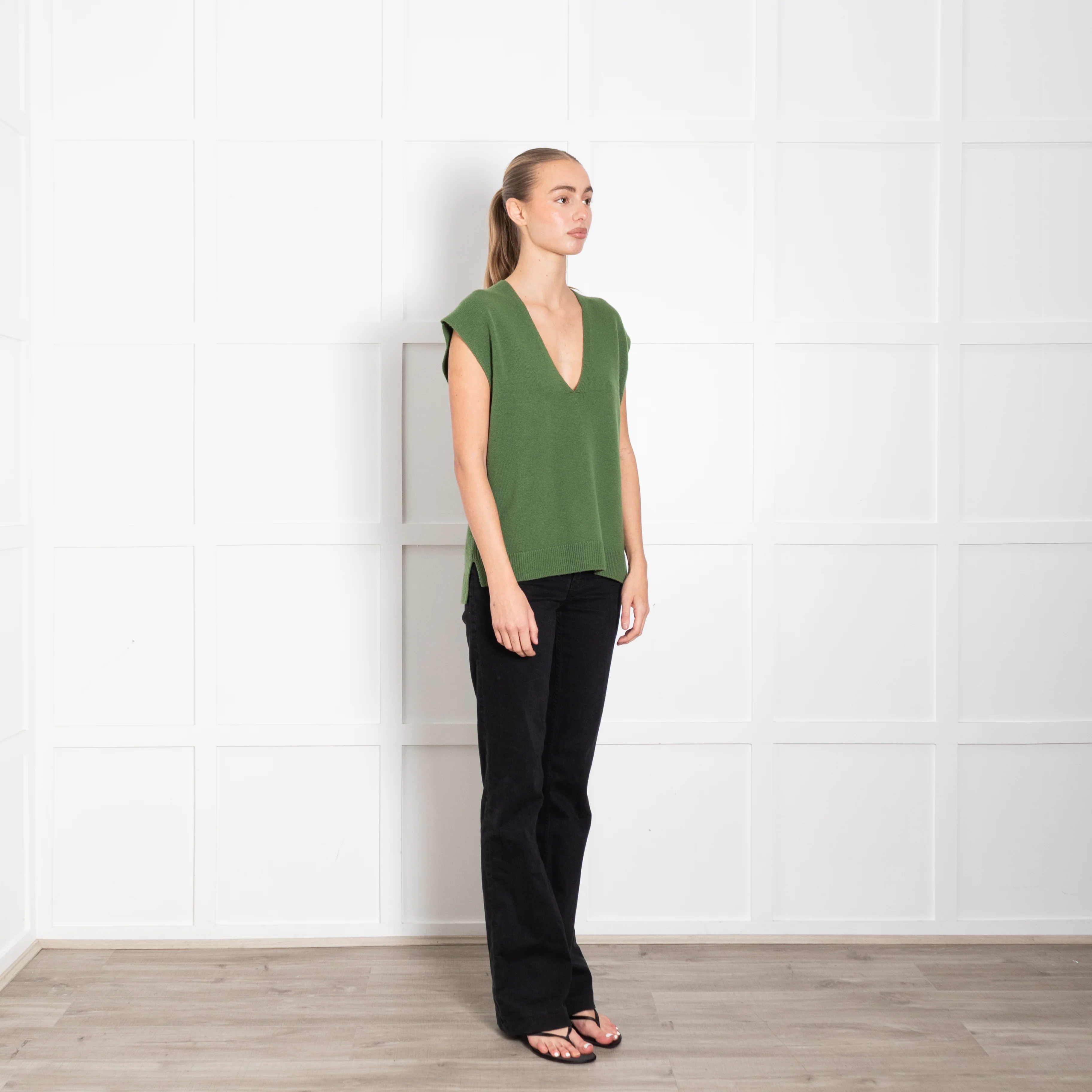 Me+Em Green Cashmere Mix Sleeveless Jumper - Image 7