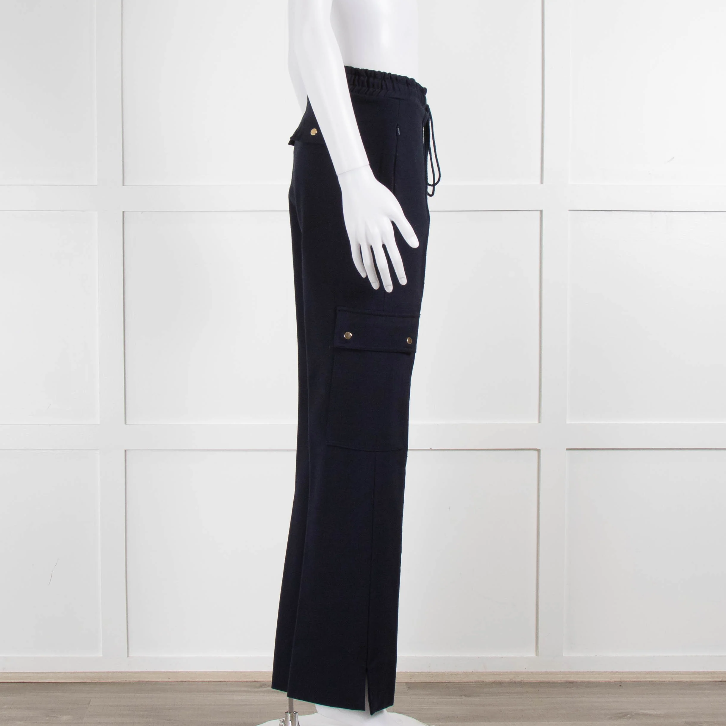 Me+Em Navy Blue Side Pockets Elasticated Waist Trousers - Image 3