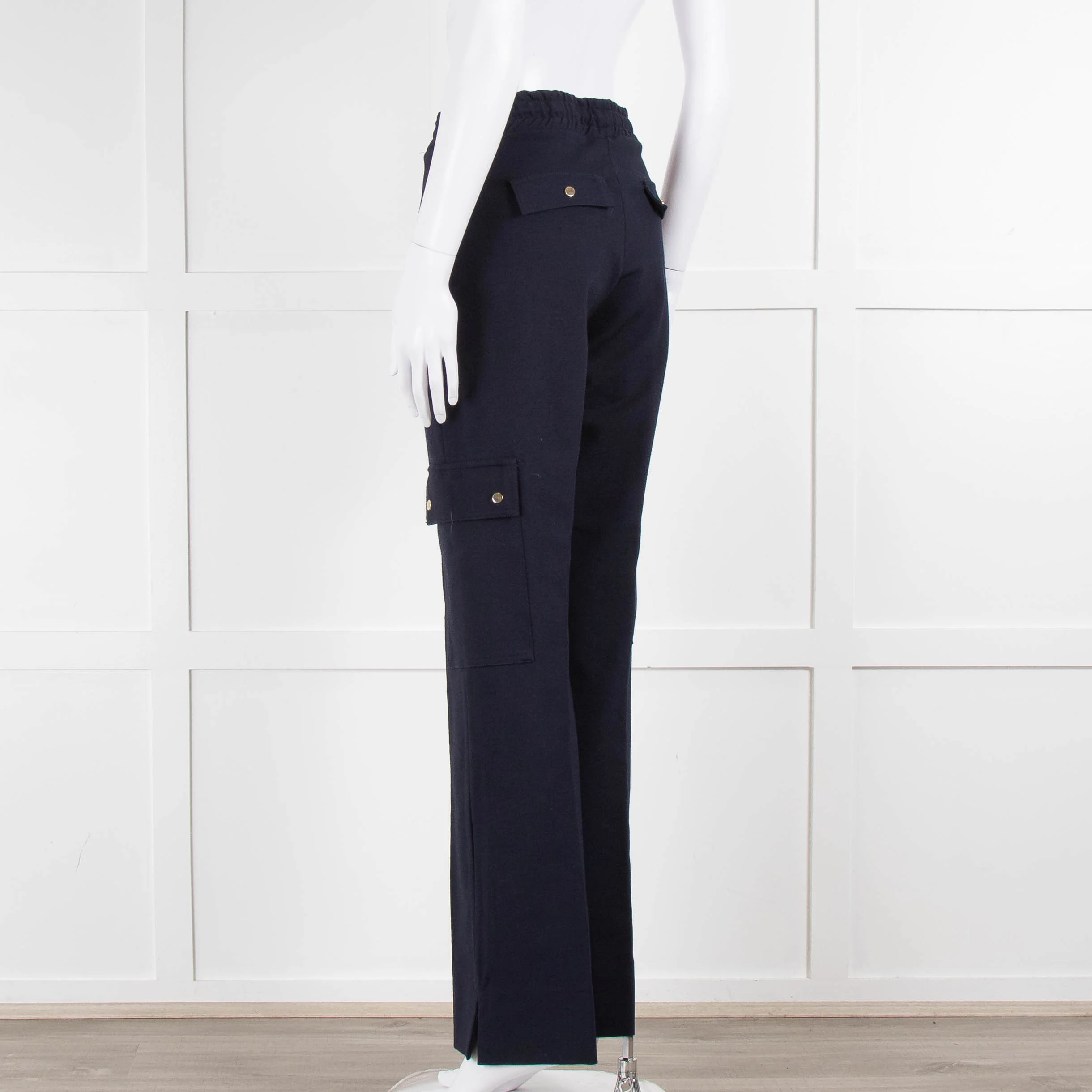 Me+Em Navy Blue Side Pockets Elasticated Waist Trousers - Image 6