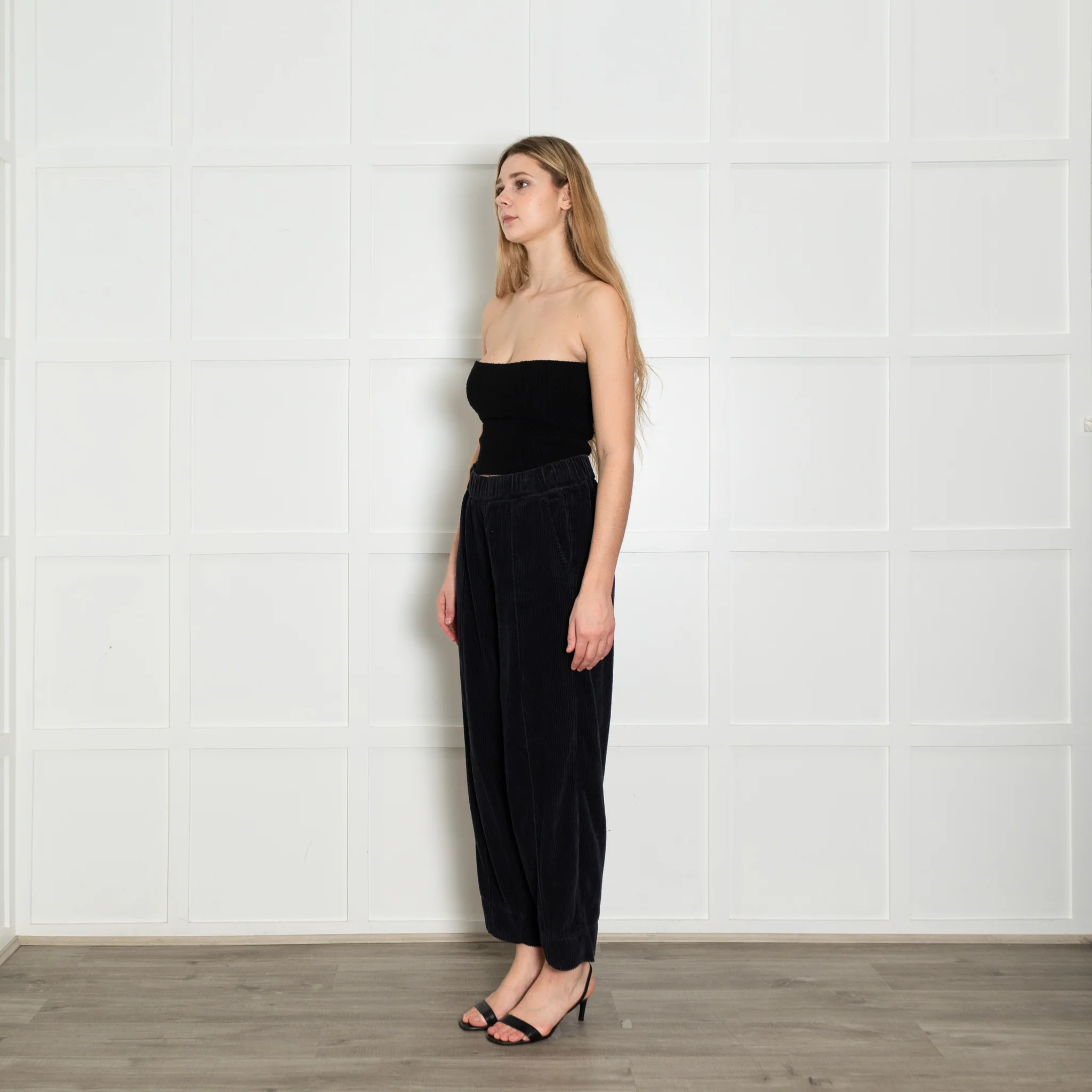 Me+Em Navy Corduroy Elasticated Waist Trousers - Image 3
