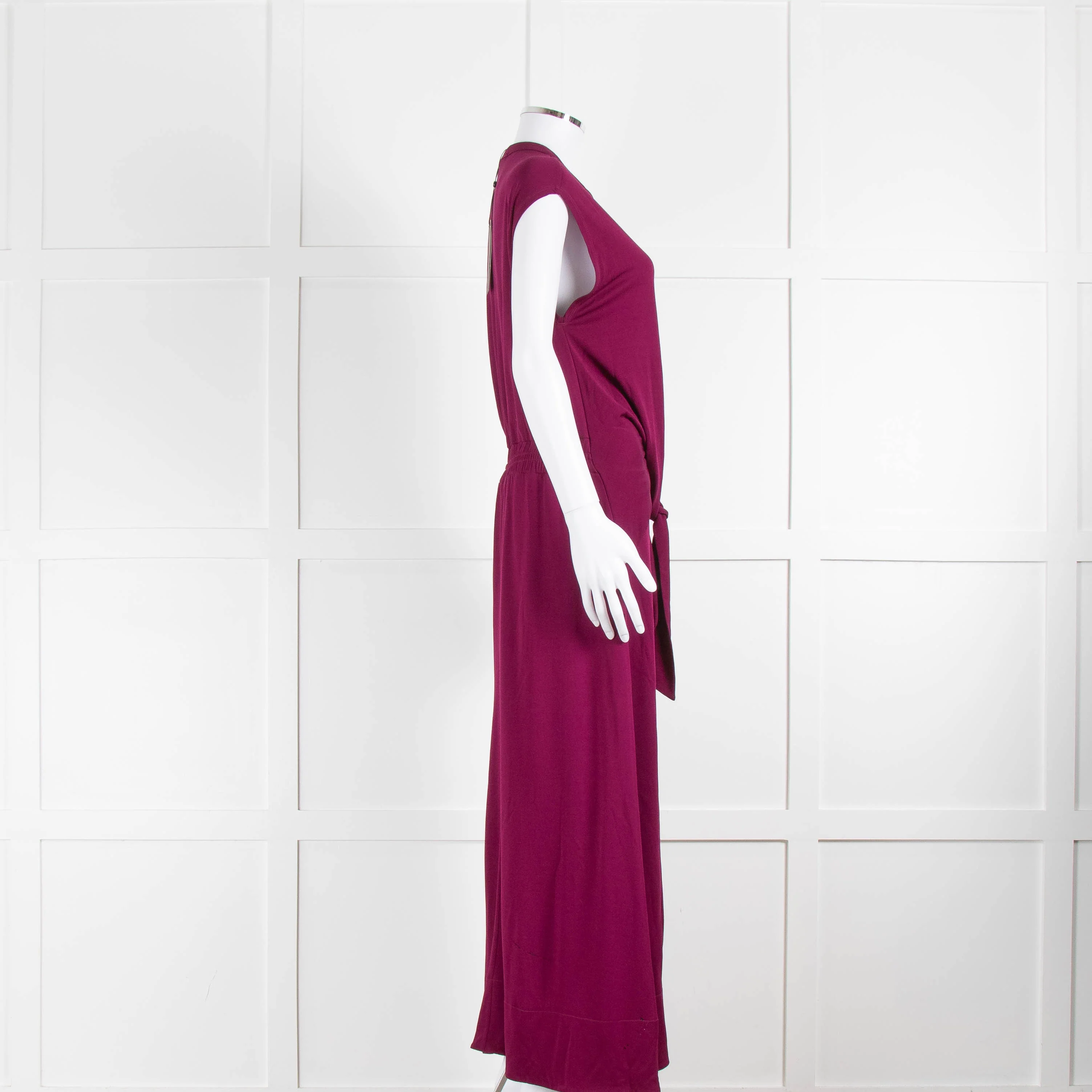 Me + Em Purple Zip Front Knot Detail Sleeveless Maxi Dress - Image 2