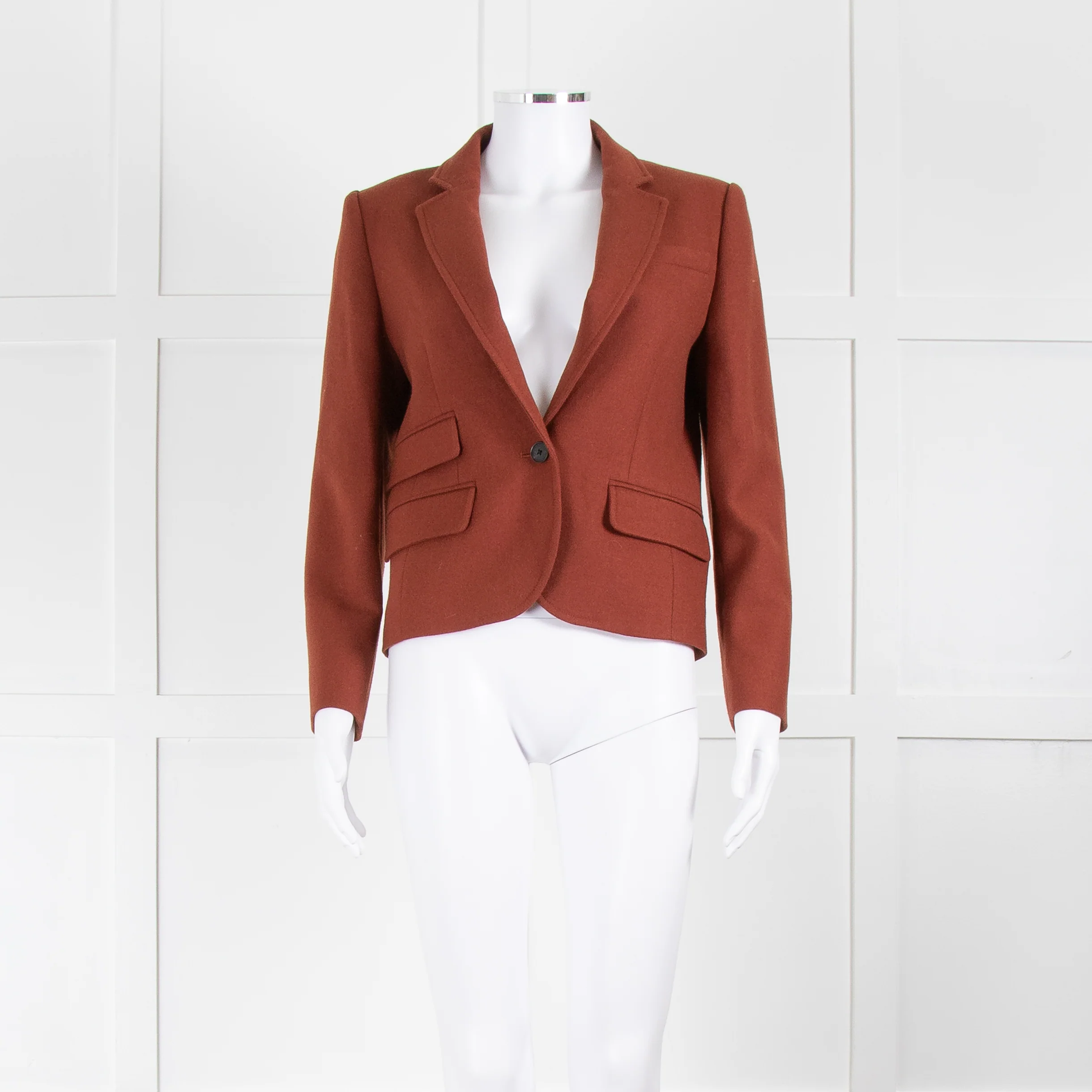 Me + Em Rust Brown Wool Blend Short Jacket