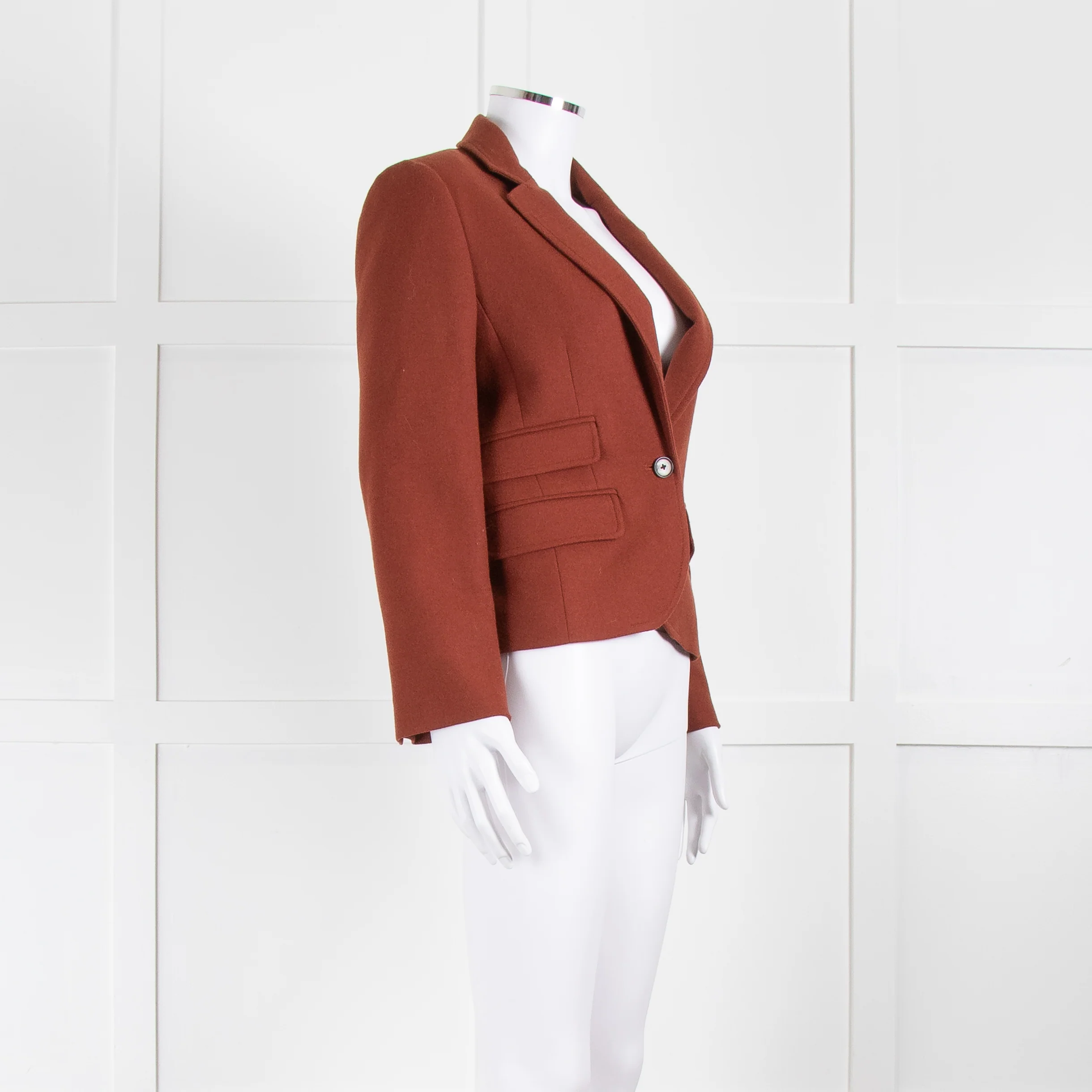 Me + Em Rust Brown Wool Blend Short Jacket - Image 2