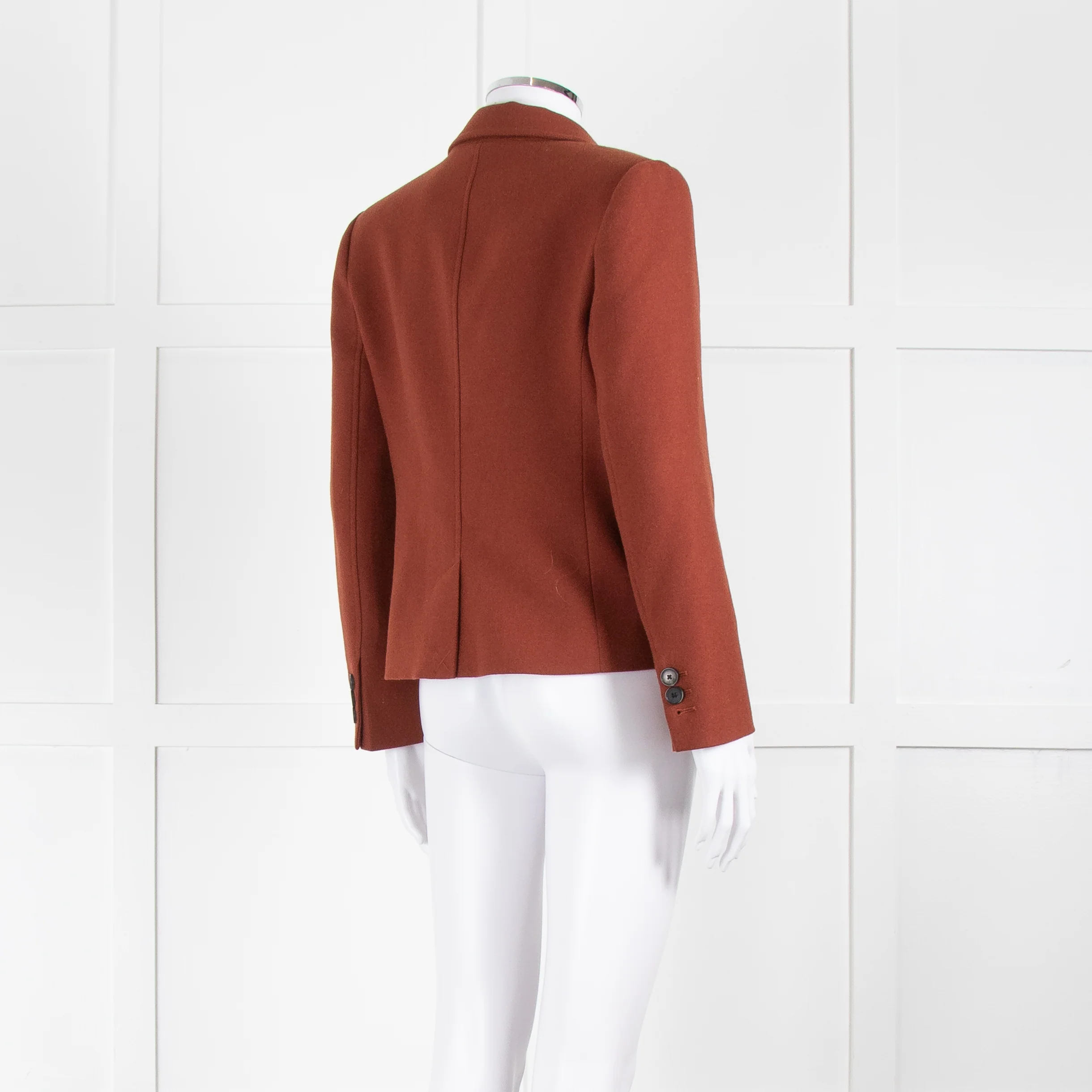 Me + Em Rust Brown Wool Blend Short Jacket - Image 4